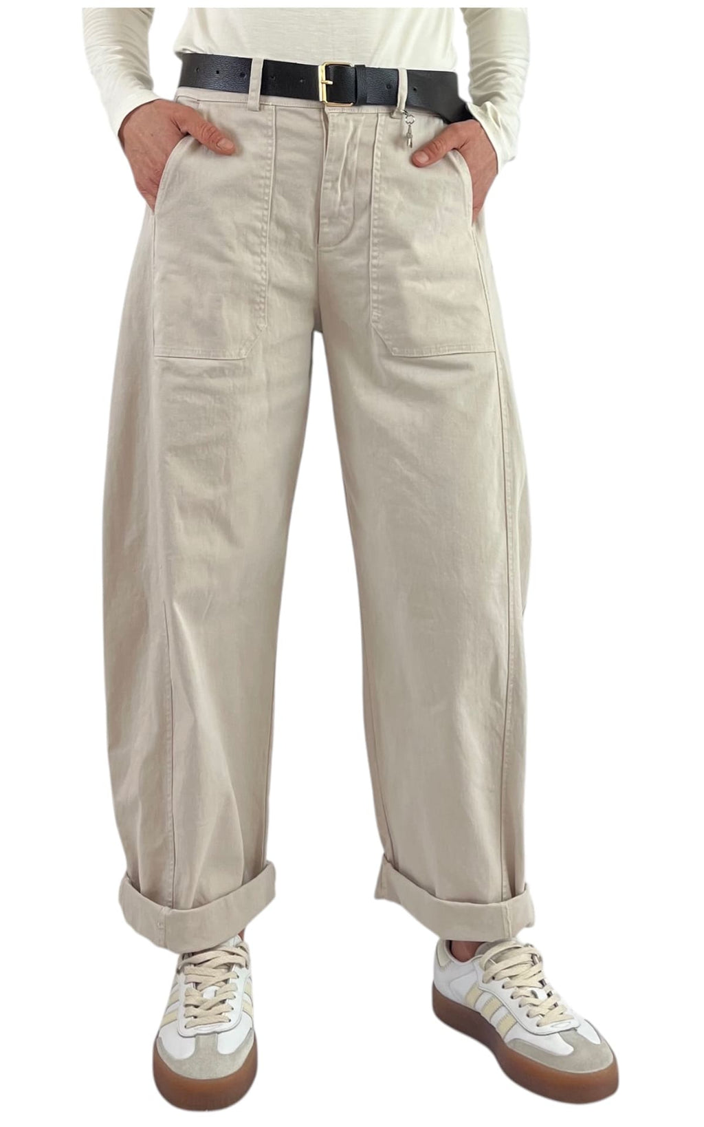 Susymix - Pantalone ovetto con elastico - Sabbia