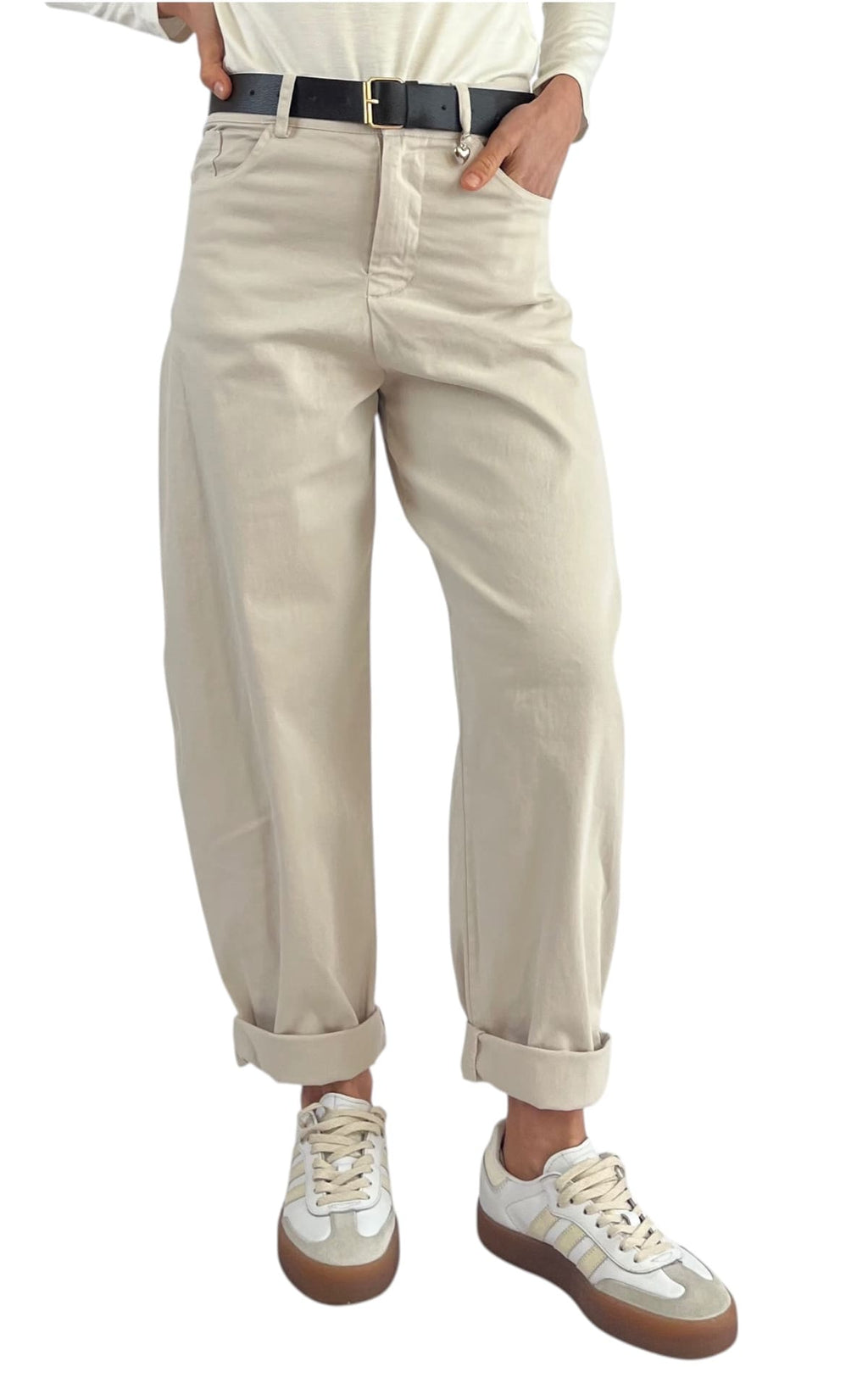 Susymix - Pantalone ovetto senza elastico - Sabbia