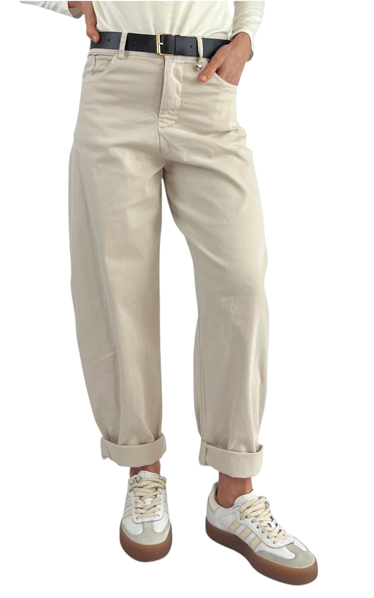 Susymix - Pantalone ovetto senza elastico - Sabbia