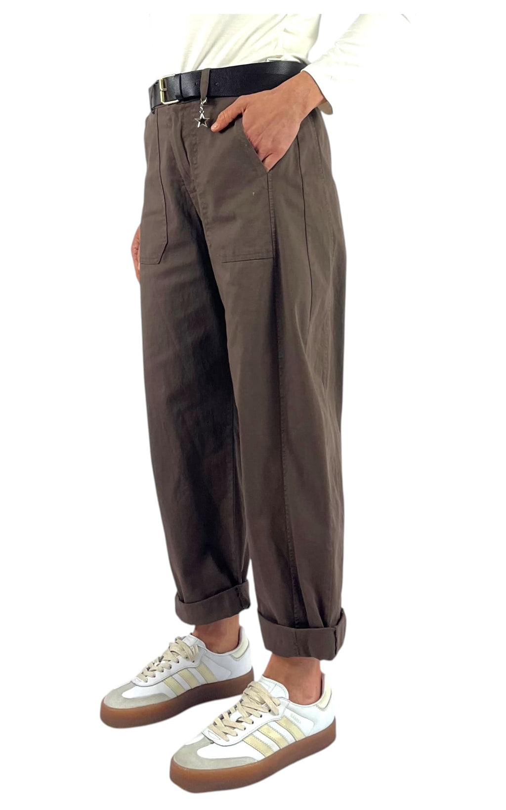 Susymix - Pantalone ovetto con elastico - Moro