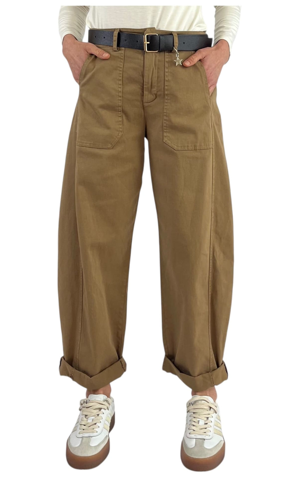 Susymix- Pantalone ovetto con elastico - Cammello