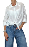 OFF-ON - Camicia in mussola tinta unita - Latte