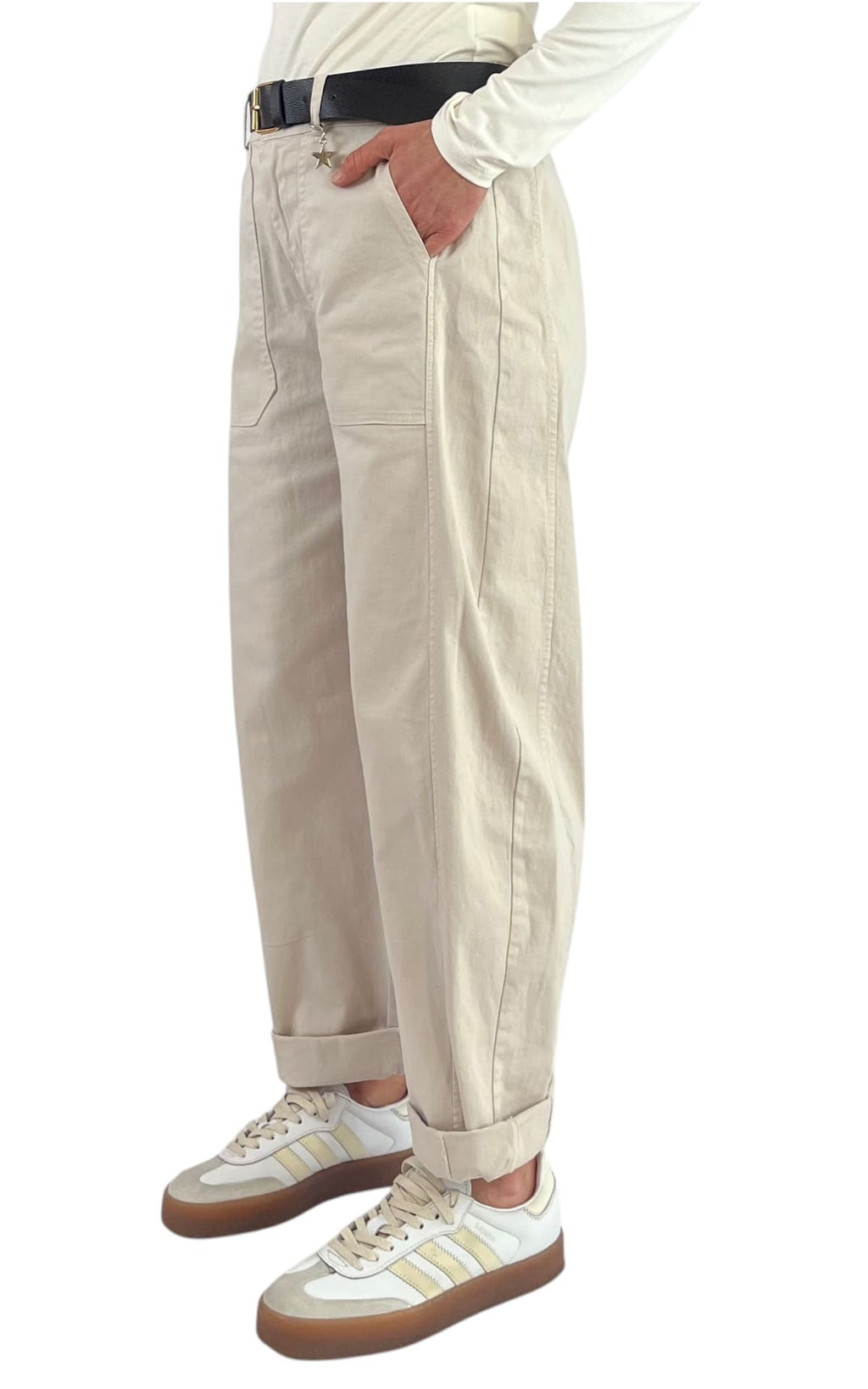 Susymix - Pantalone ovetto con elastico - Sabbia