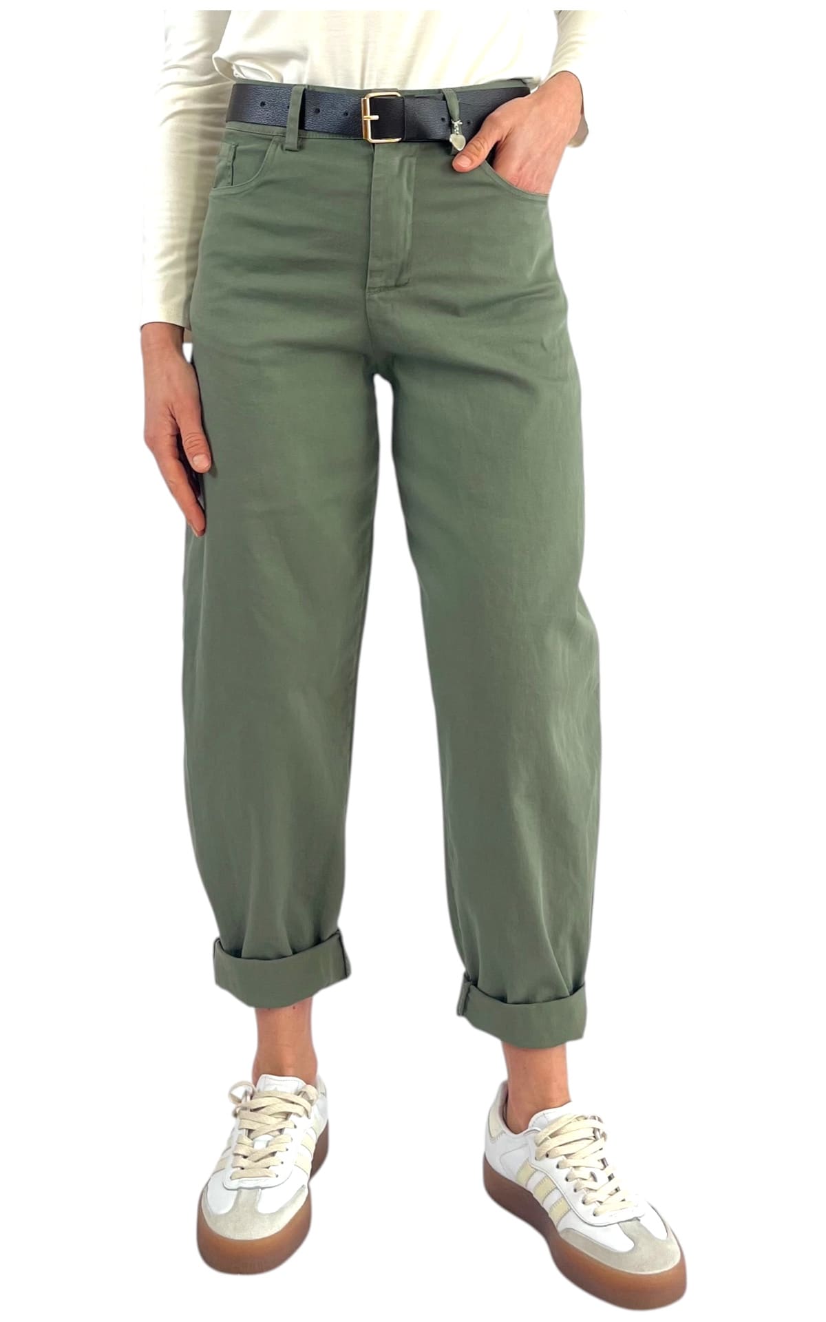 Susymix - Pantalone ovetto senza elastico - Verde militare