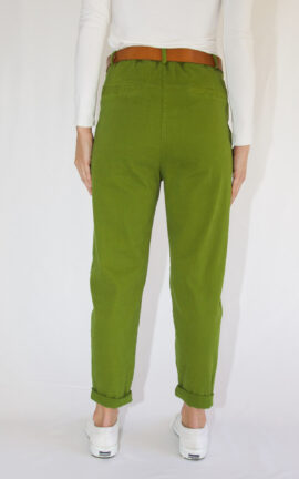 Pantalone boyfriend cotone verde Off-On