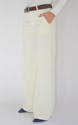 Pantalone palazzo velluto panna Off-On