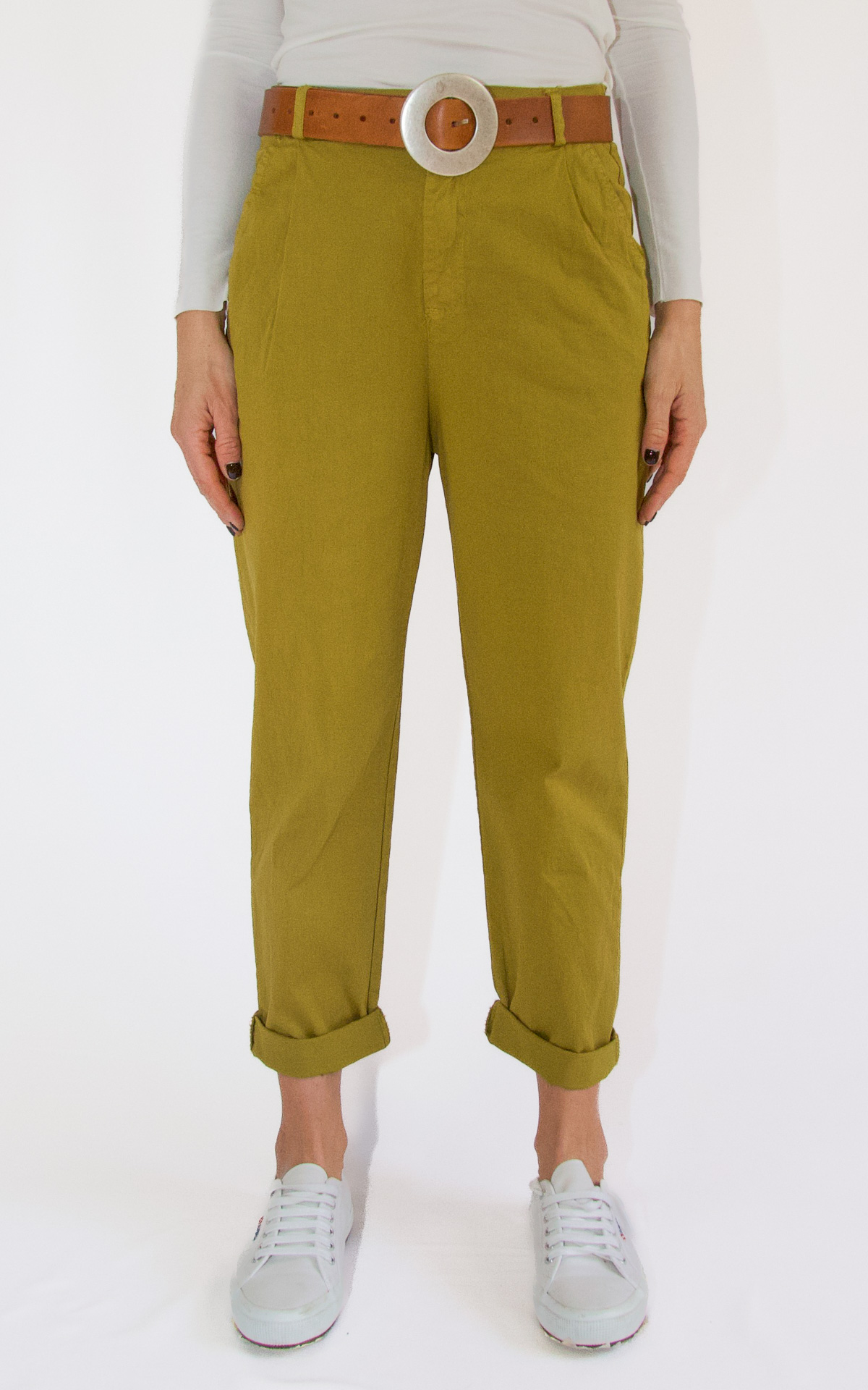 (image for) Off-On – pantalone boyfriend cotone – lime