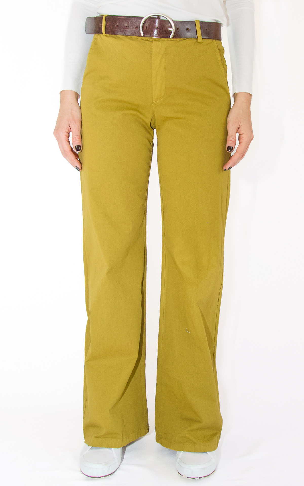 (image for) Off-On – pantalone palazzo cotone – lime