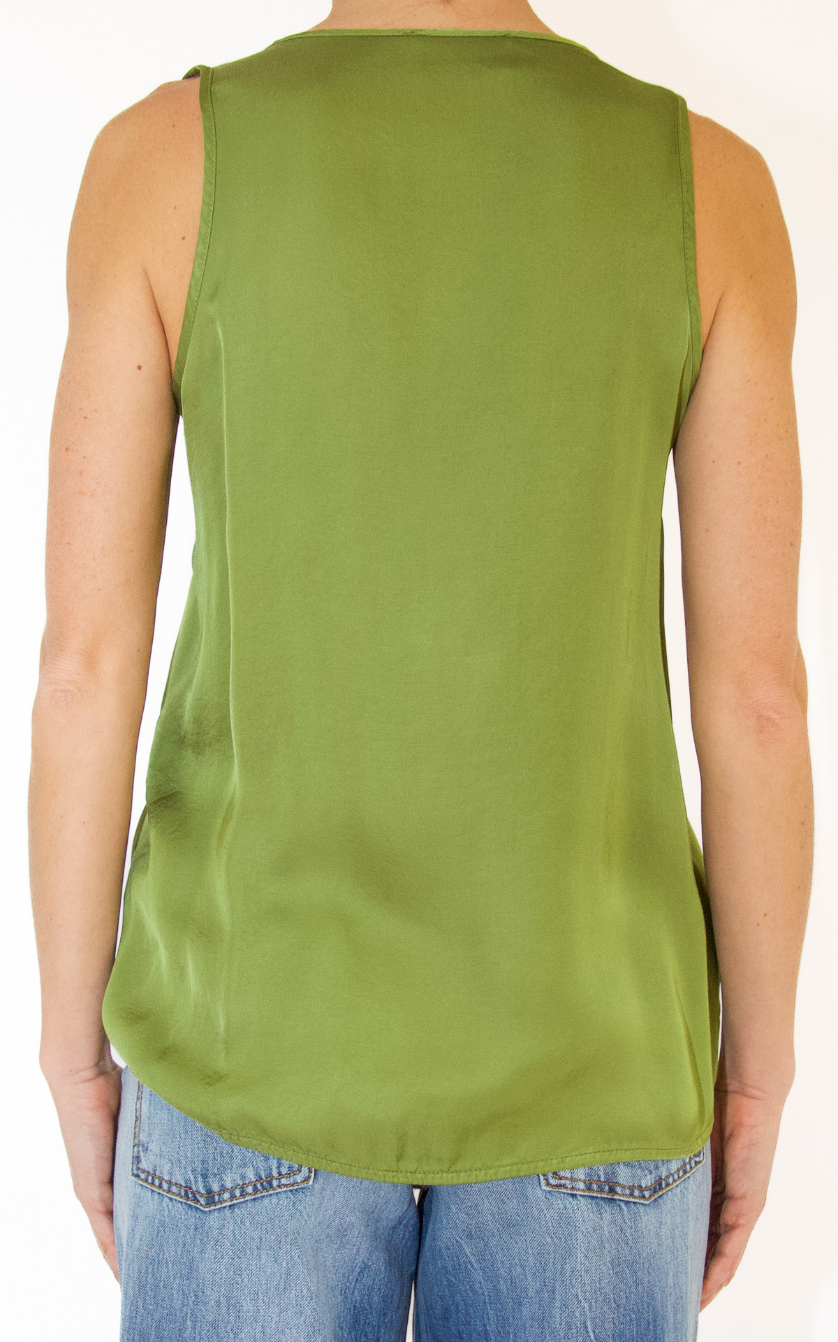 (image for) Pietronilla – blusa rouches smanicata – verde militare