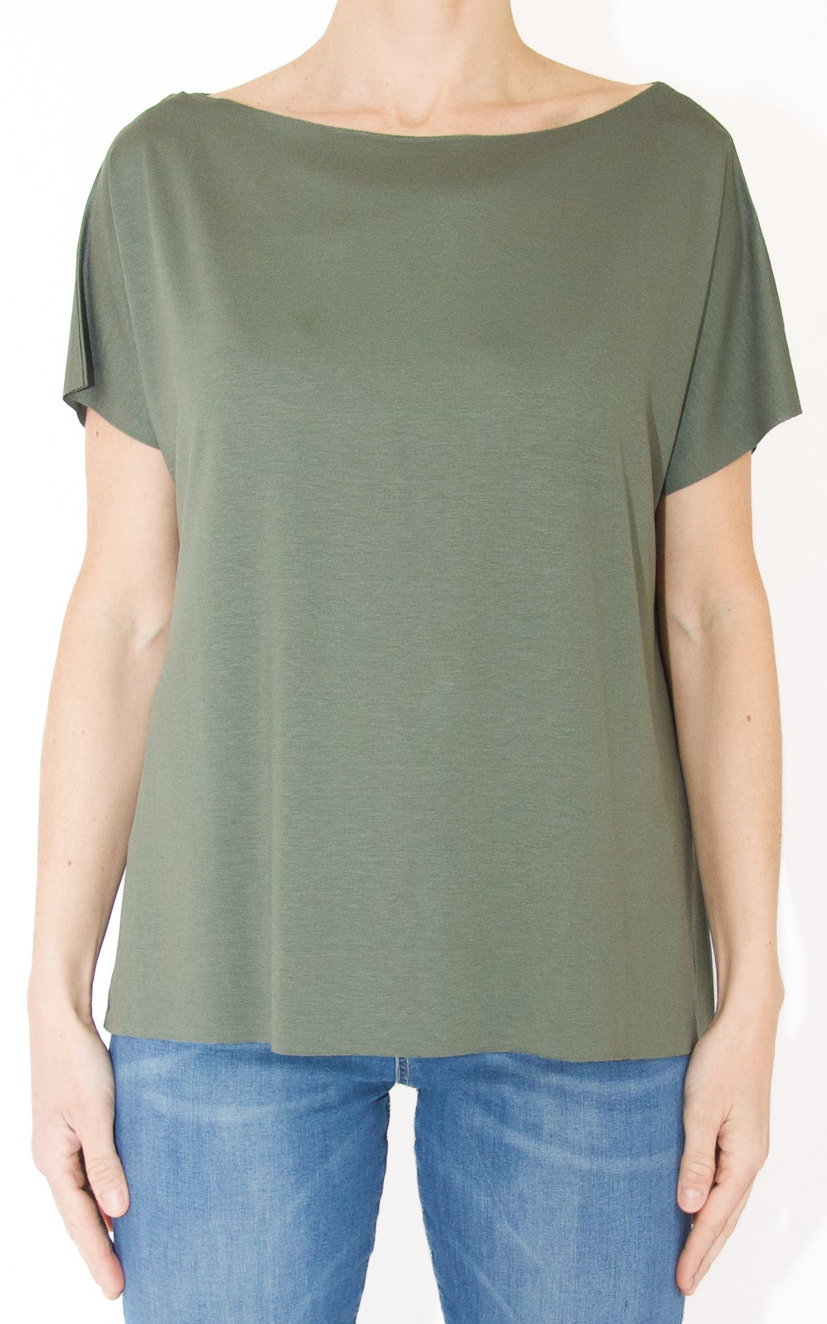 (image for) SusyMix – t-shirt scollo barca – verde militare