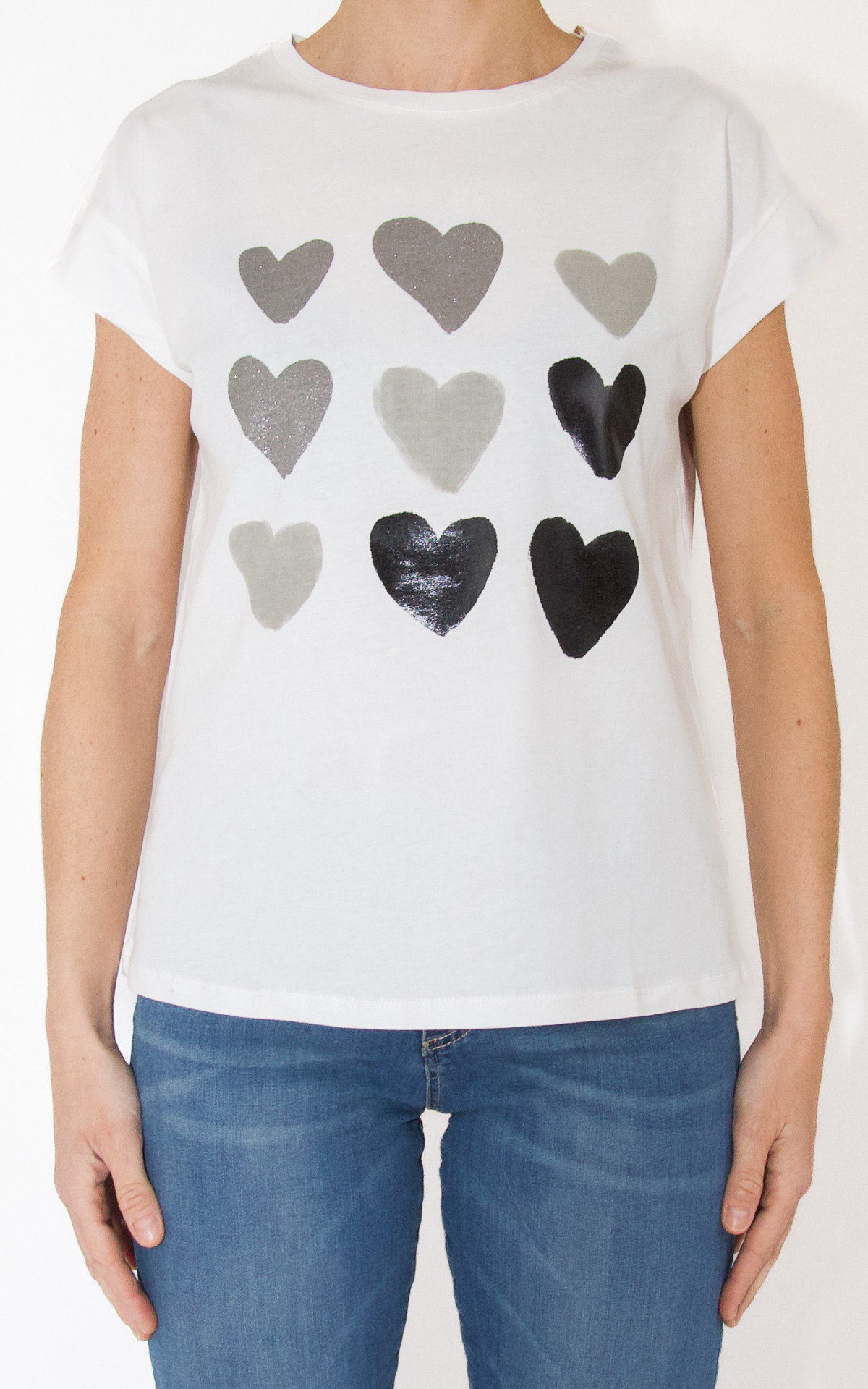 (image for) Off-On – t-shirt cuori – grigia