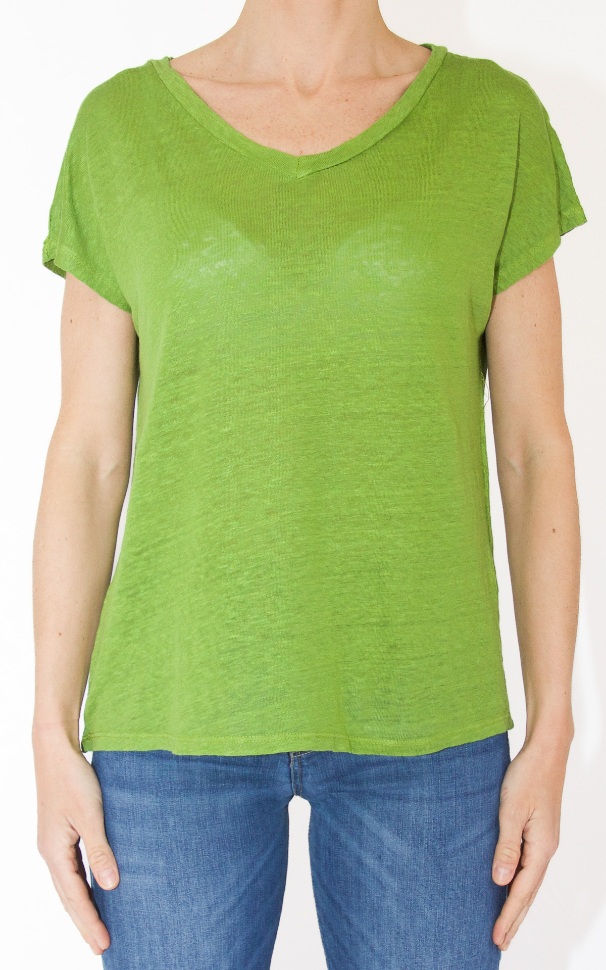 (image for) Off-On – t-shirt scollo V – verde