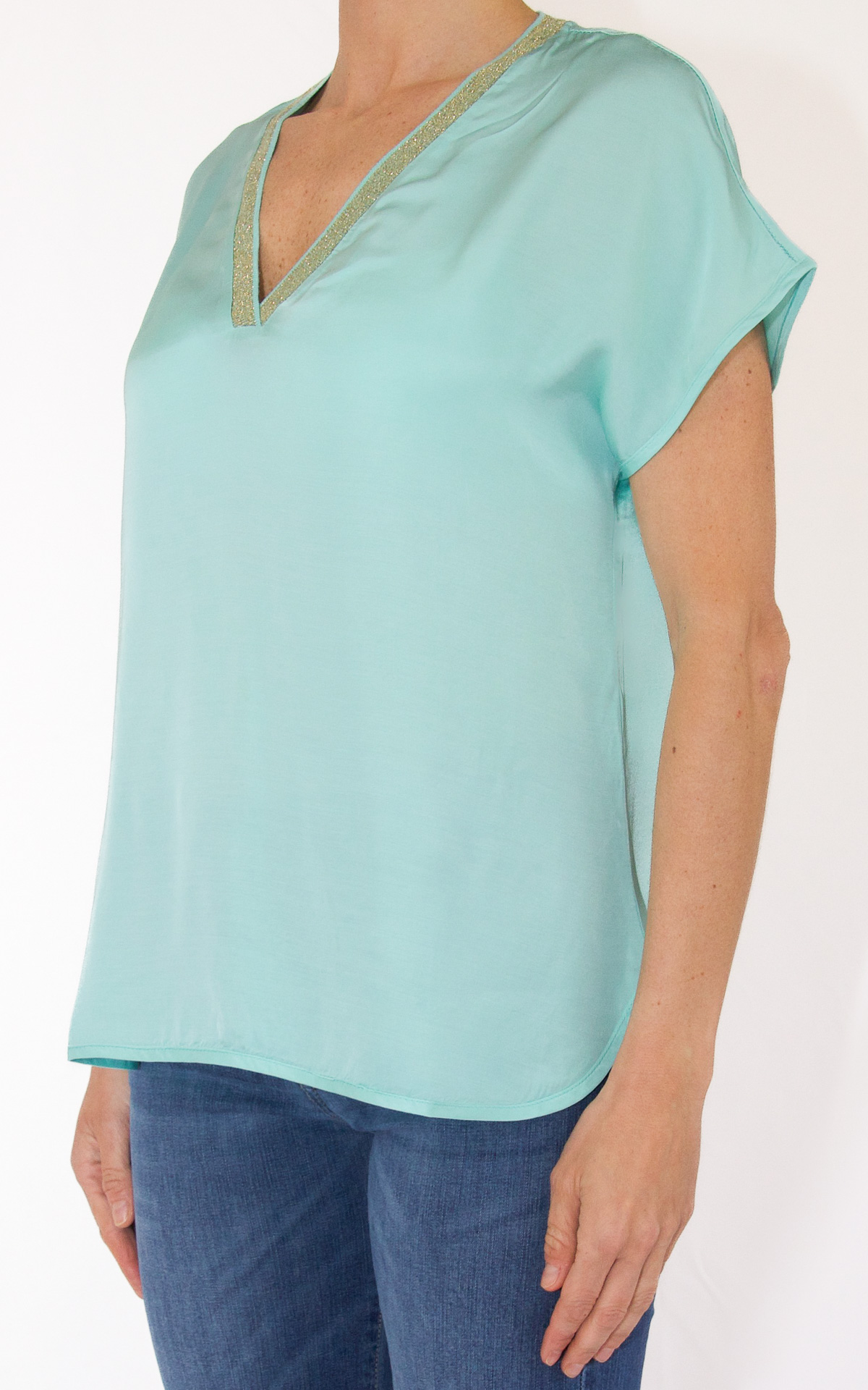 SusyMix &#8211; blusa scollo V &#8211; azzurra