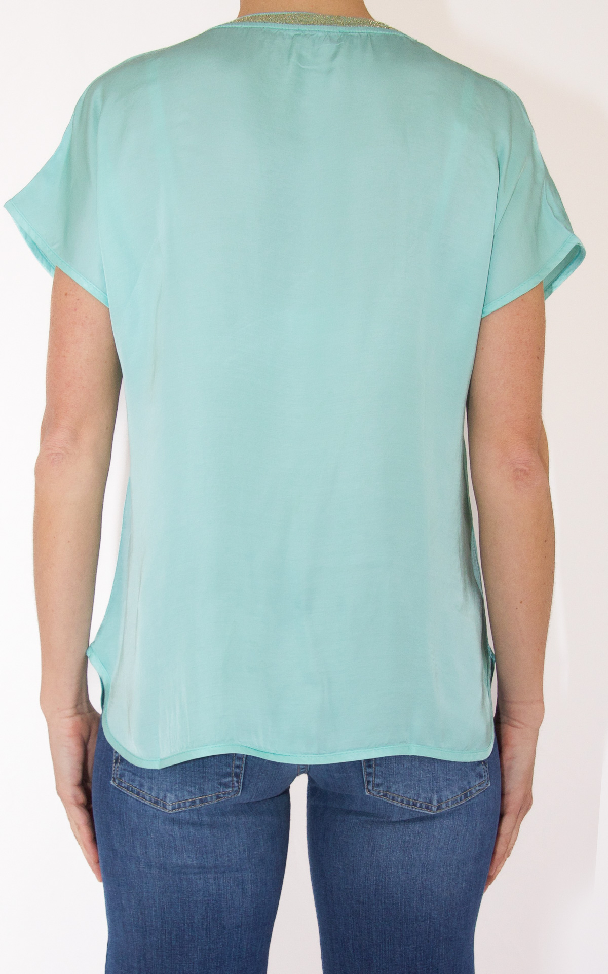 SusyMix &#8211; blusa scollo V &#8211; azzurra