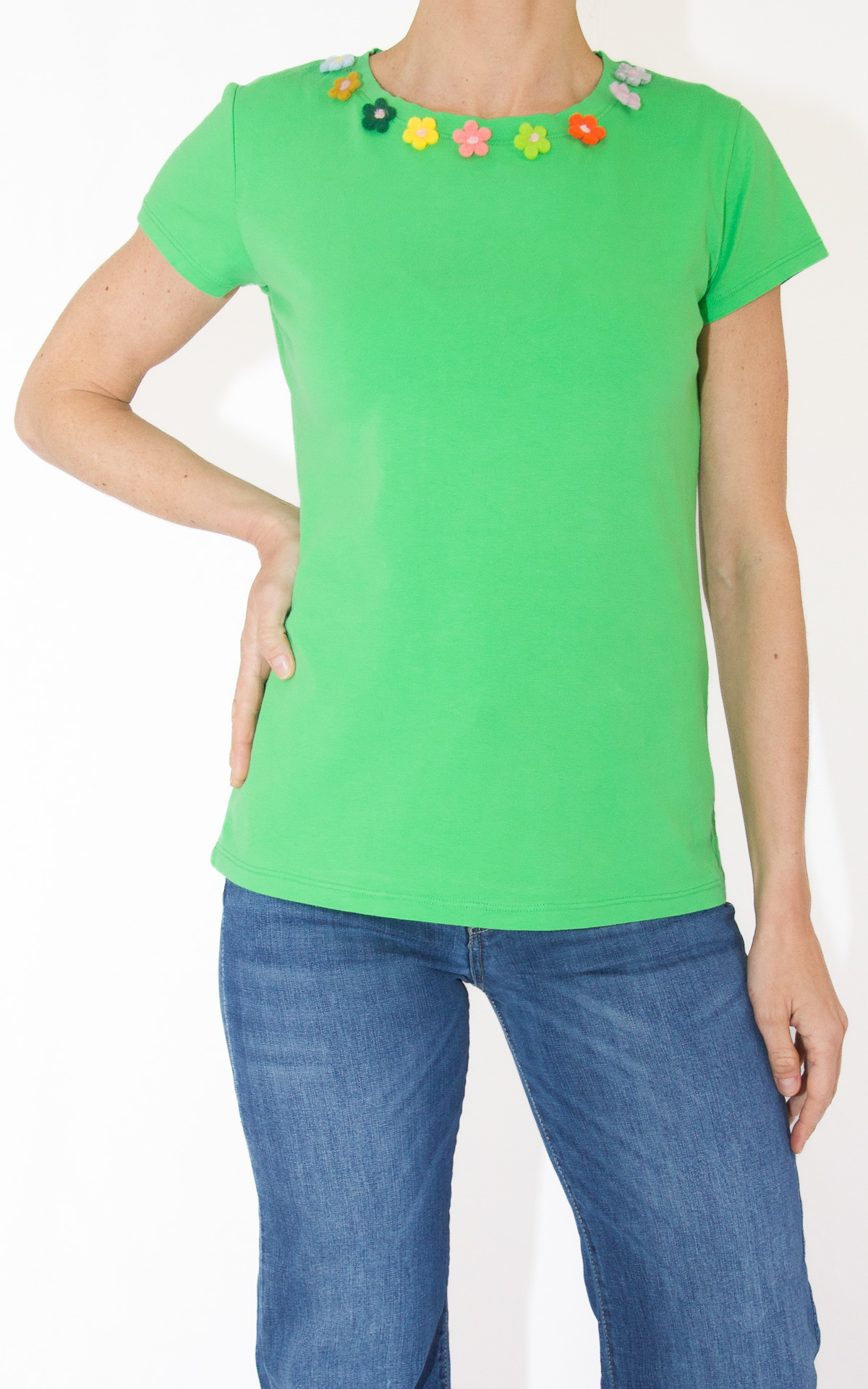 (image for) Off-On – t-shirt fiori – verde
