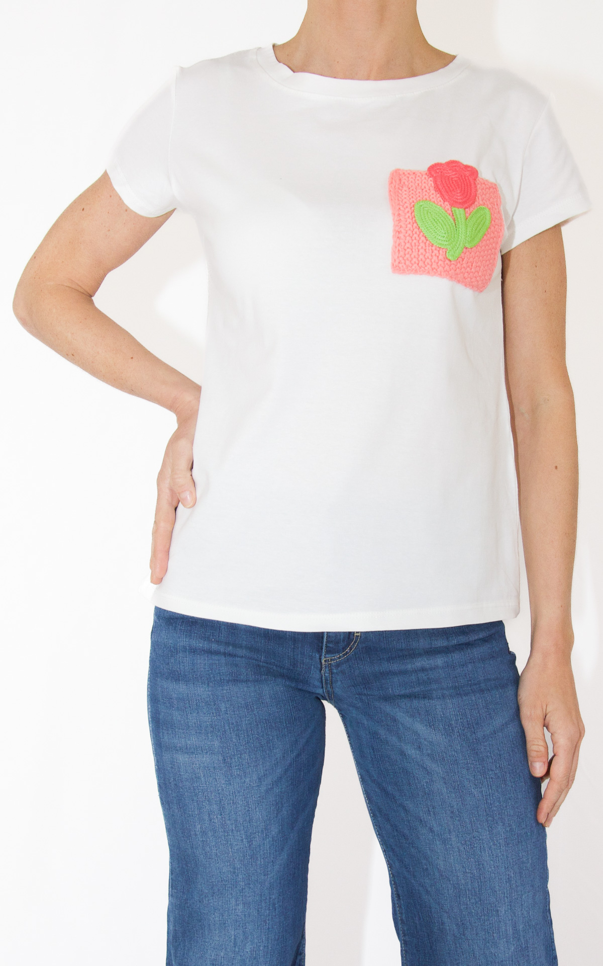 (image for) Off-On – t-shirt tasca uncinetto – bianca
