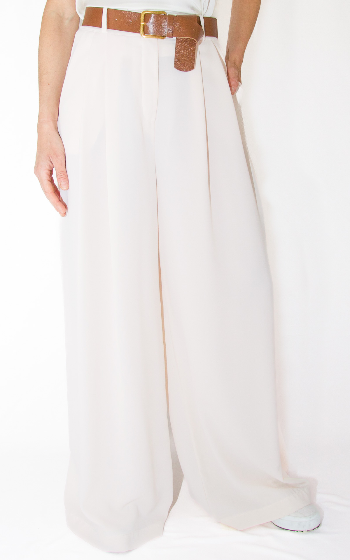 (image for) SusyMix – pantalone palazzo morbido – cipria