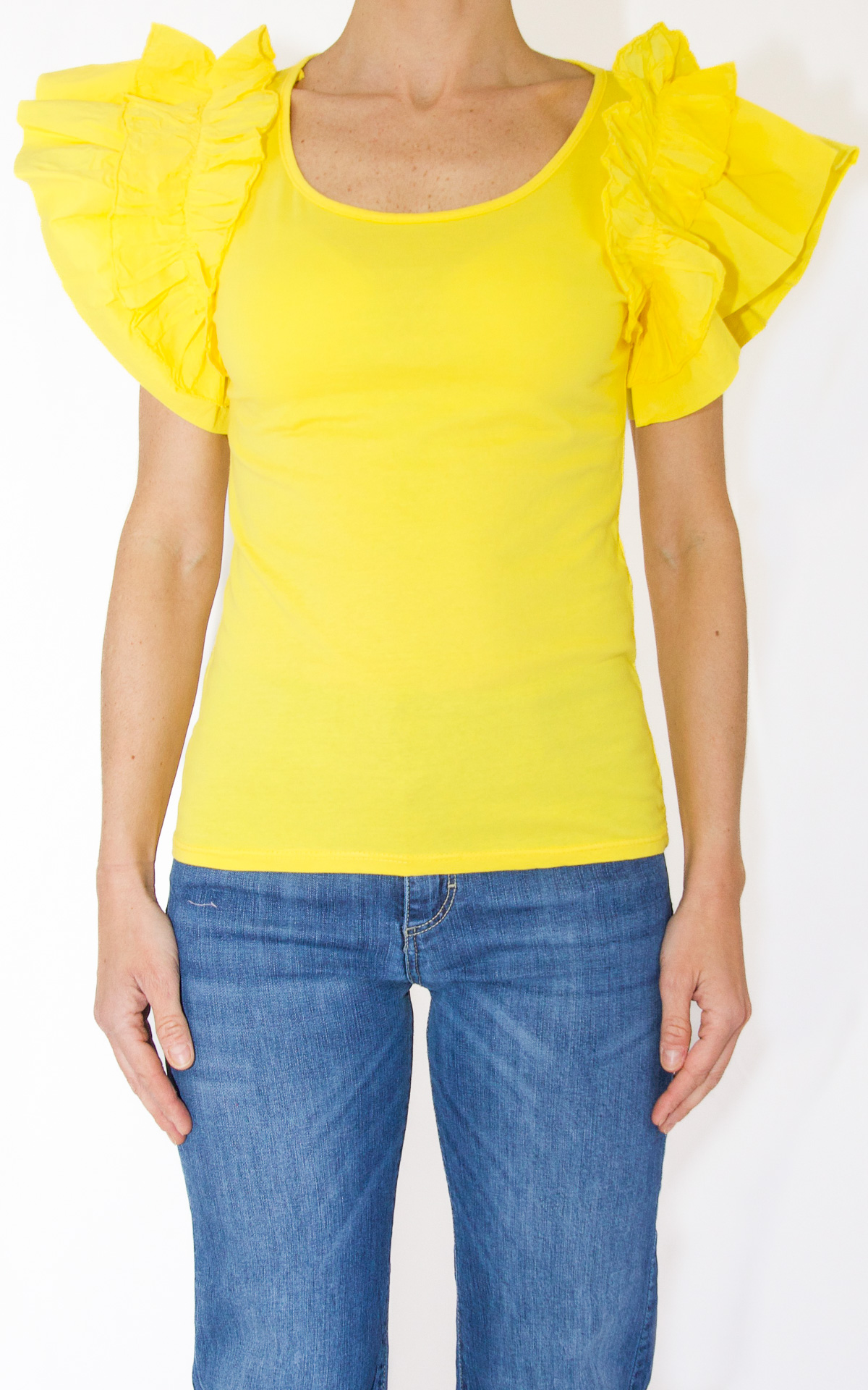 (image for) SusyMix – t-shirt rouches – giallo