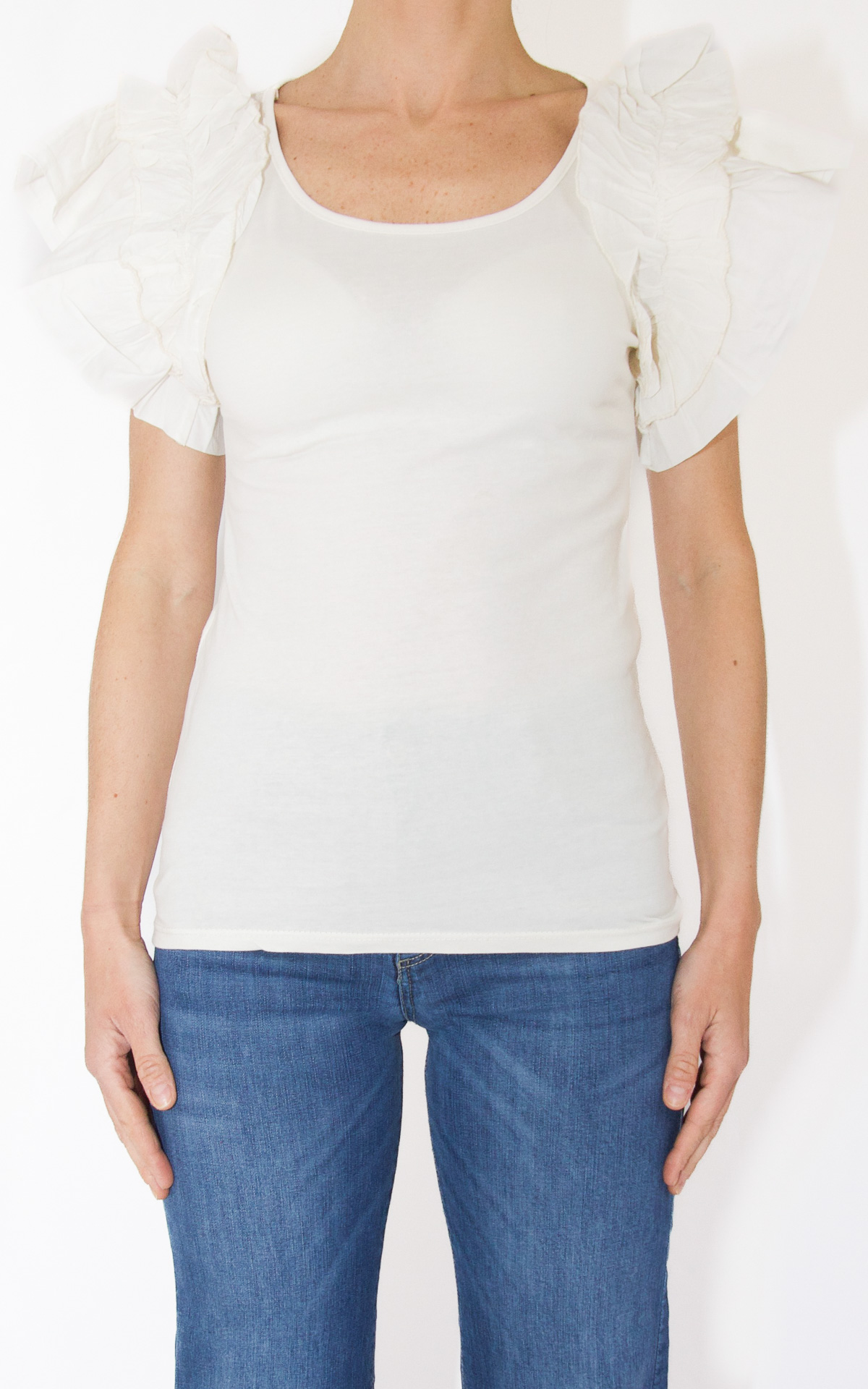 (image for) SusyMix – t-shirt rouches – bianca
