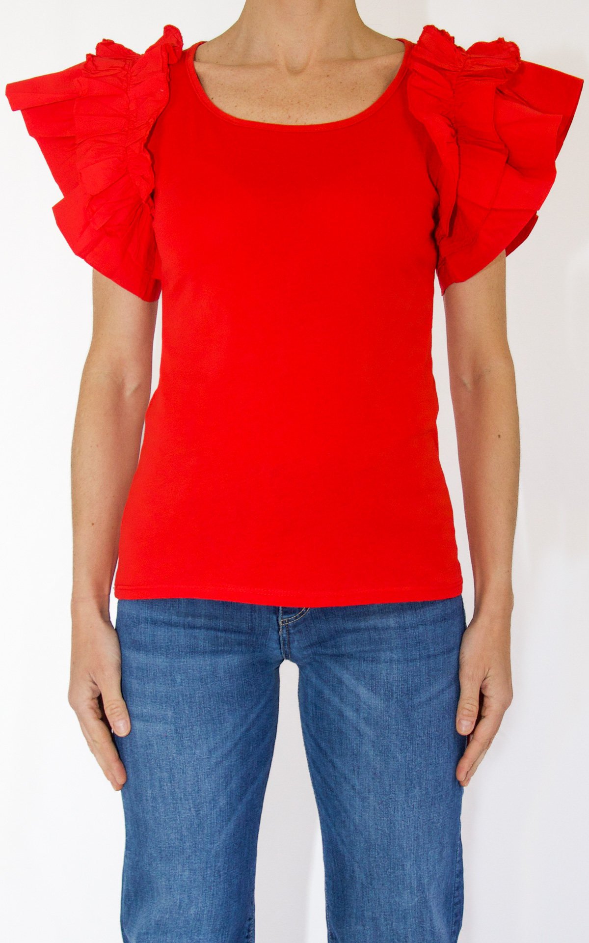 SusyMix &#8211; t-shirt rouches &#8211; rossa