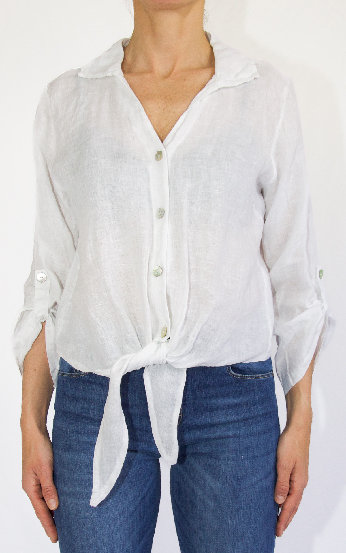 (image for) Initial – camicia in lino – bianca