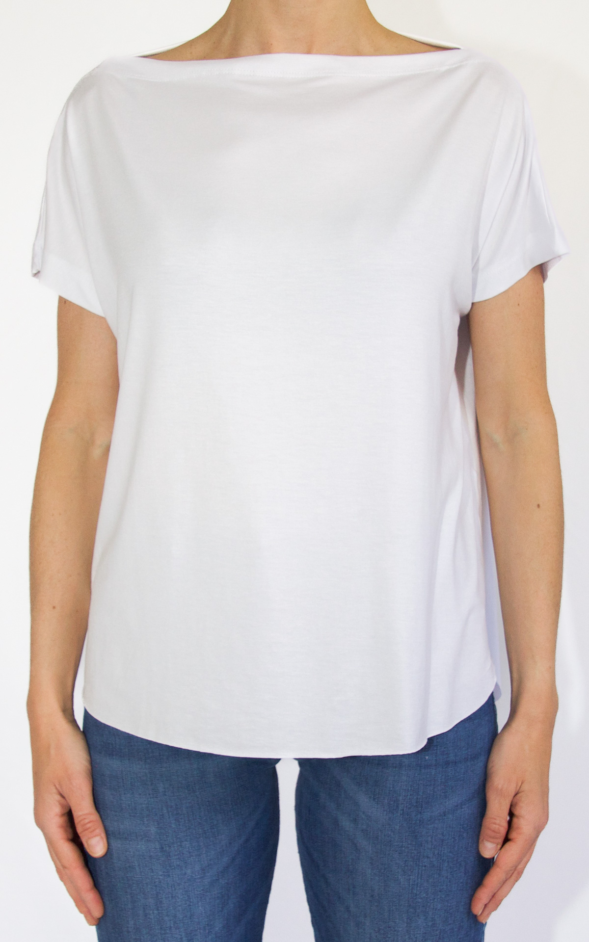 Off-On – t-shirt scollo barca – bianca (image for) Off-On – t-shirt scollo barca – bianca