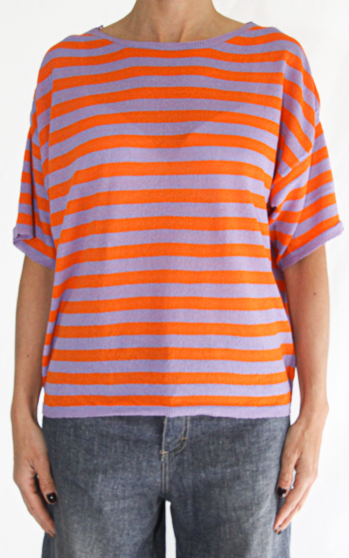 Off-On - maglia a righe - arancione / glicine