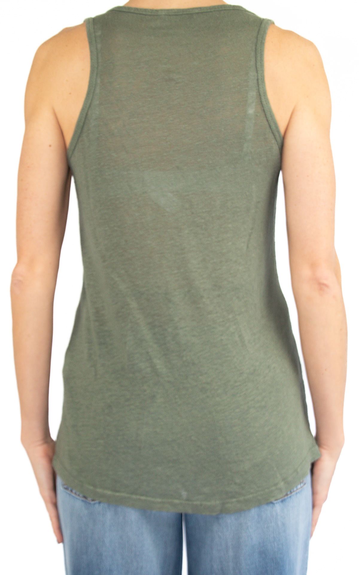 (image for) Off-On – top in lino – verde militare
