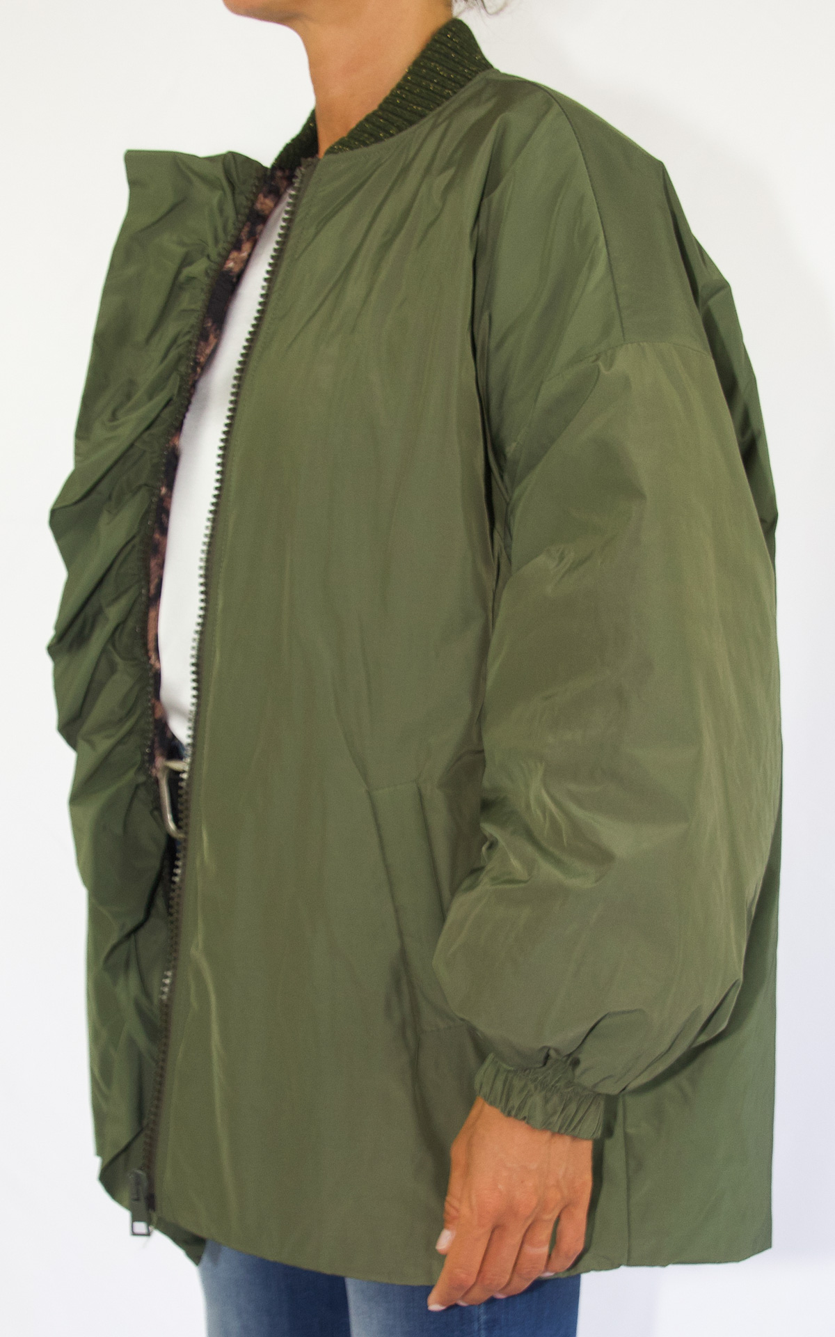 Pietronilla - giacca con rouches - verde militare