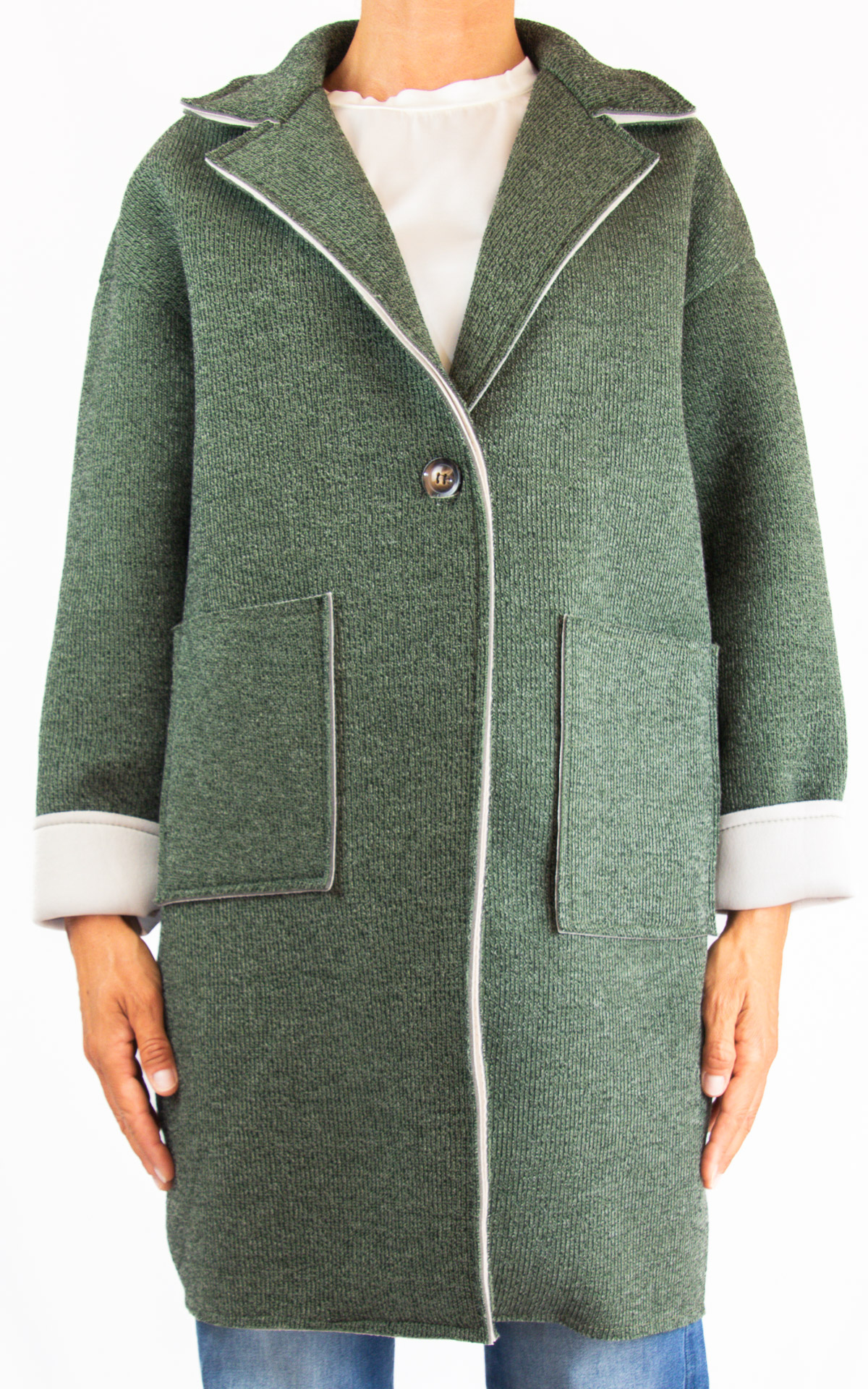 Initial - cappotto con tasche - verde