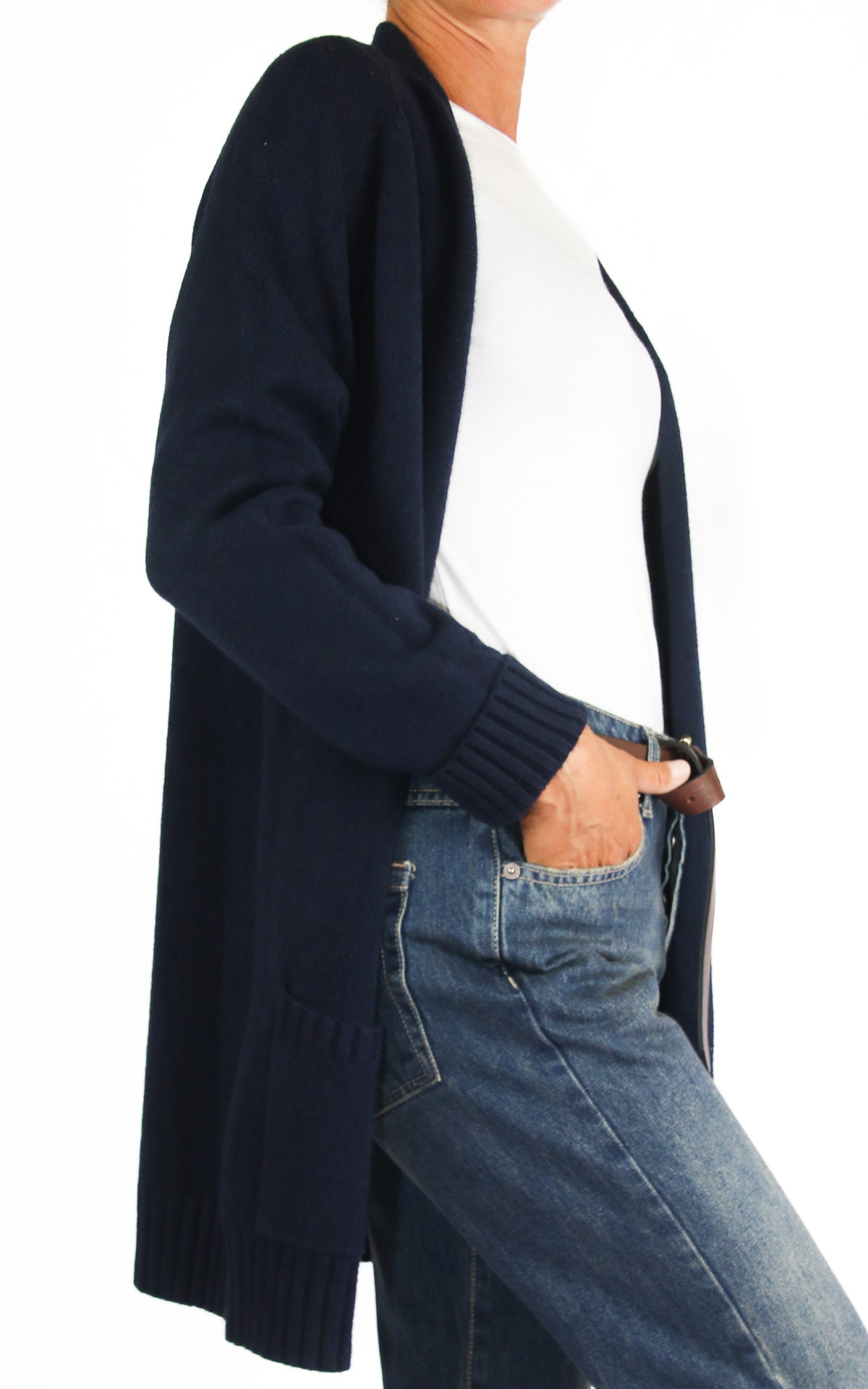Initial - cardigan con tasche - blu