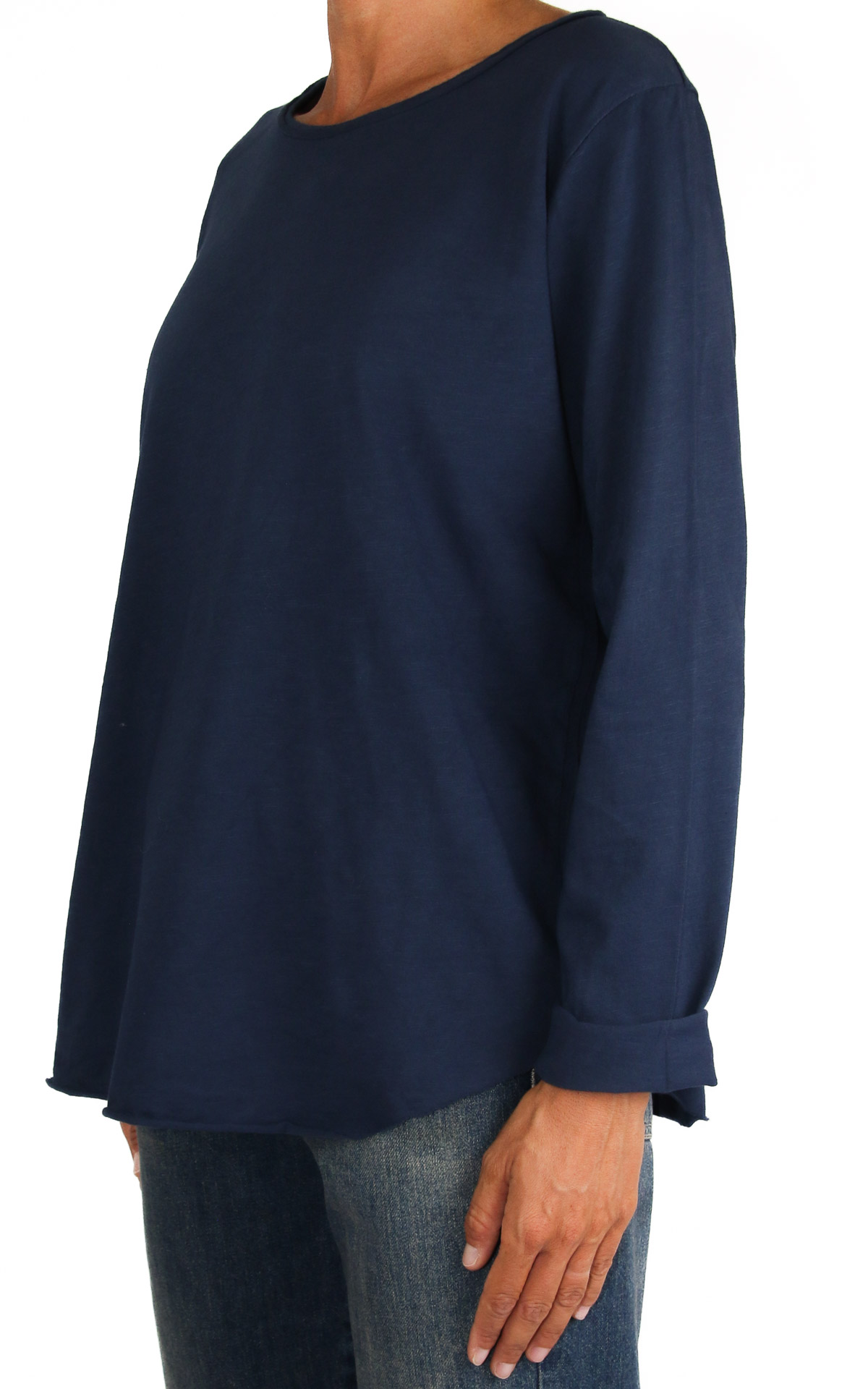 Initial - t-shirt cotone girocollo - blu