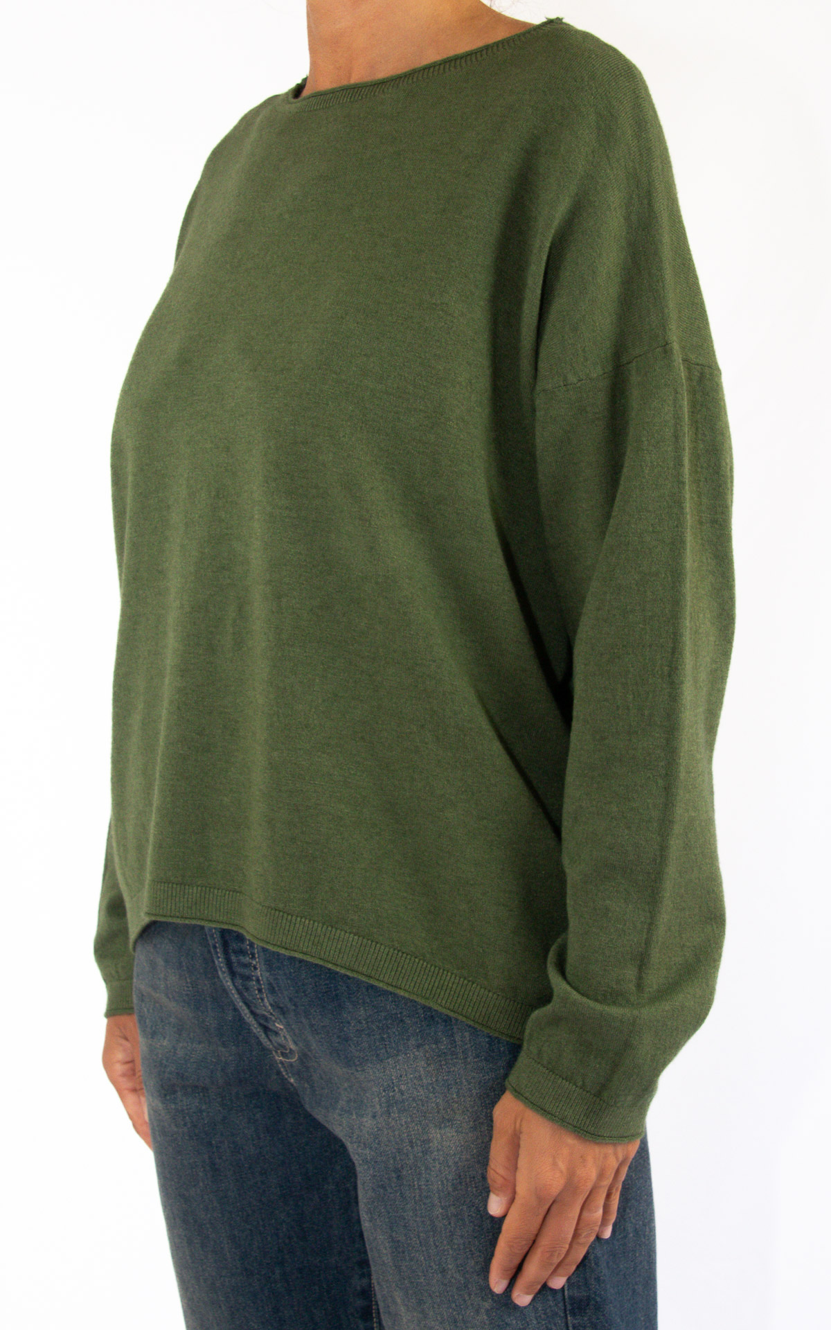 Initial - maglia girocollo - verde militare
