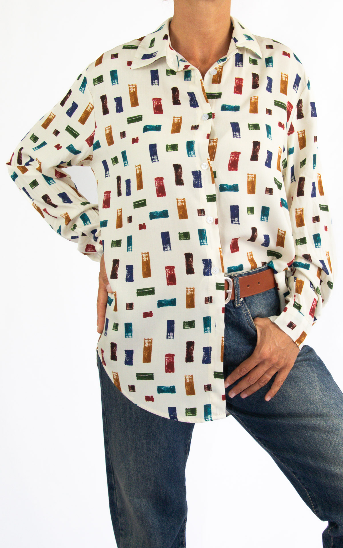 Initial - camicia fantasia - burro