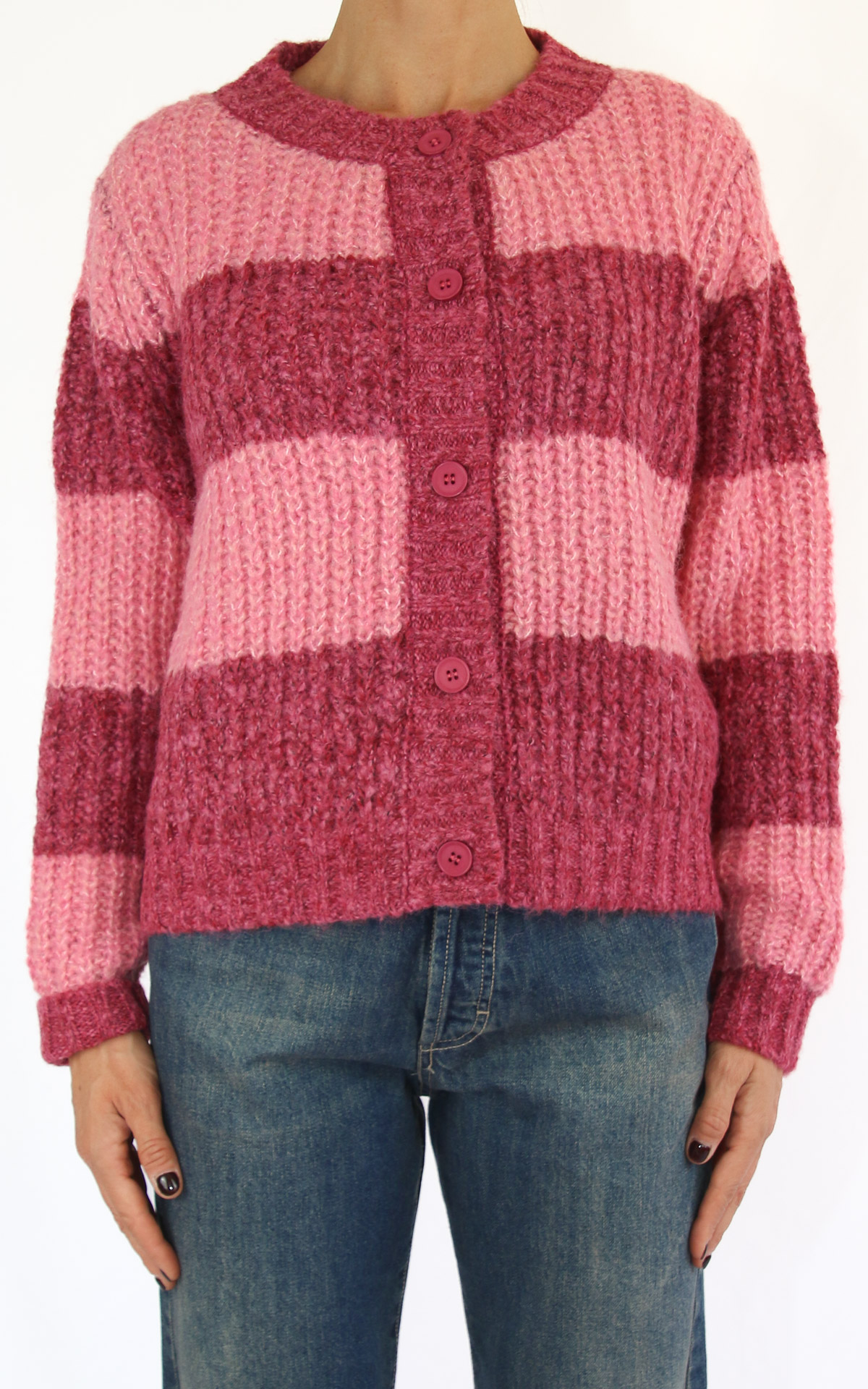 Compania Fantastica - cardigan bicolore - rosa/fragola