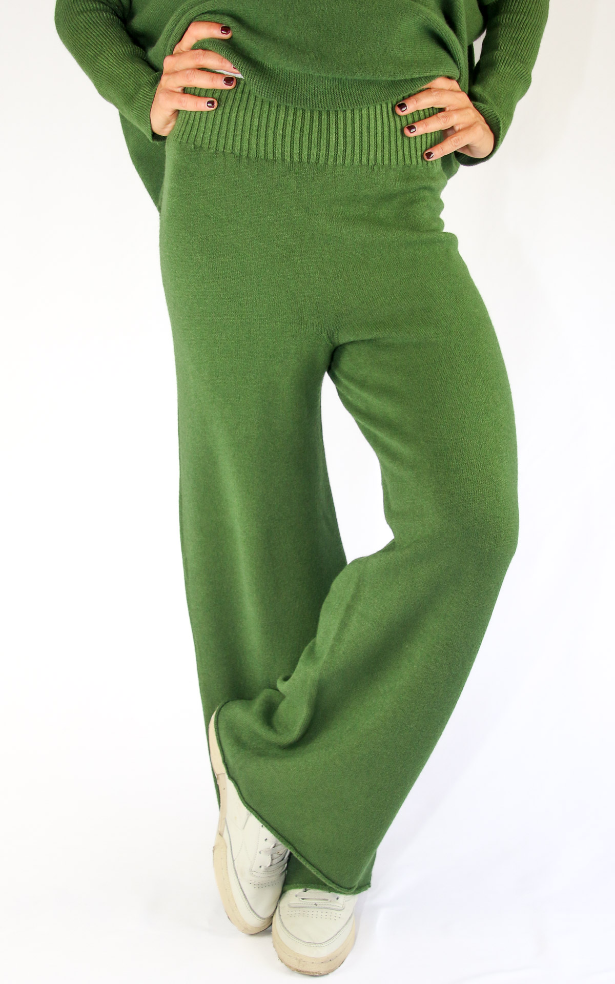 Off-On - pantalone in maglia - verde militare