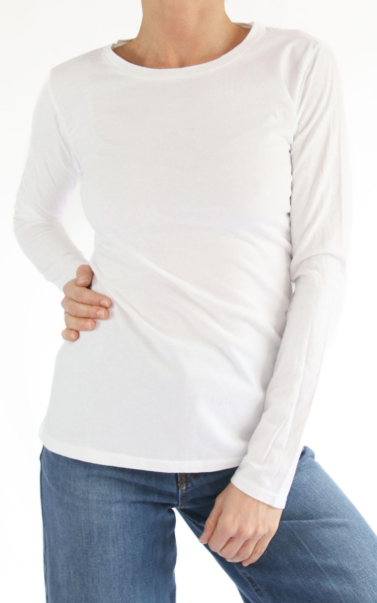 Susymix - T-shirt basic manica lunga - Bianco