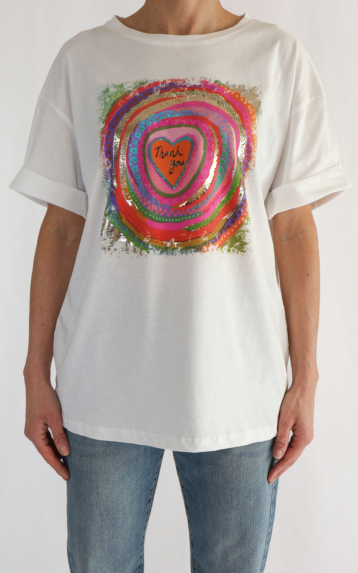 Off-on - T-shirt stampa over - Thank you multicolor