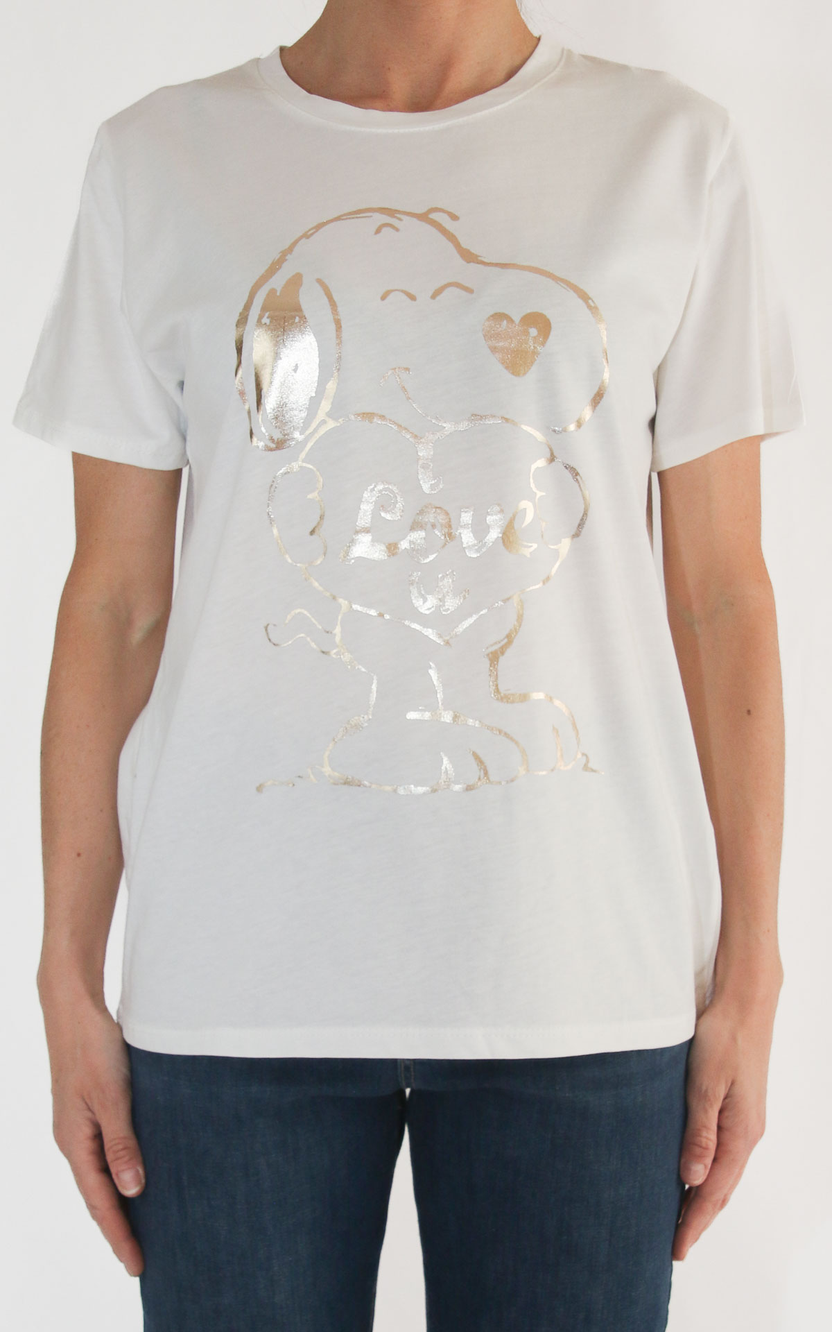 Off-on - T-shirt regular - Snoopy love oro