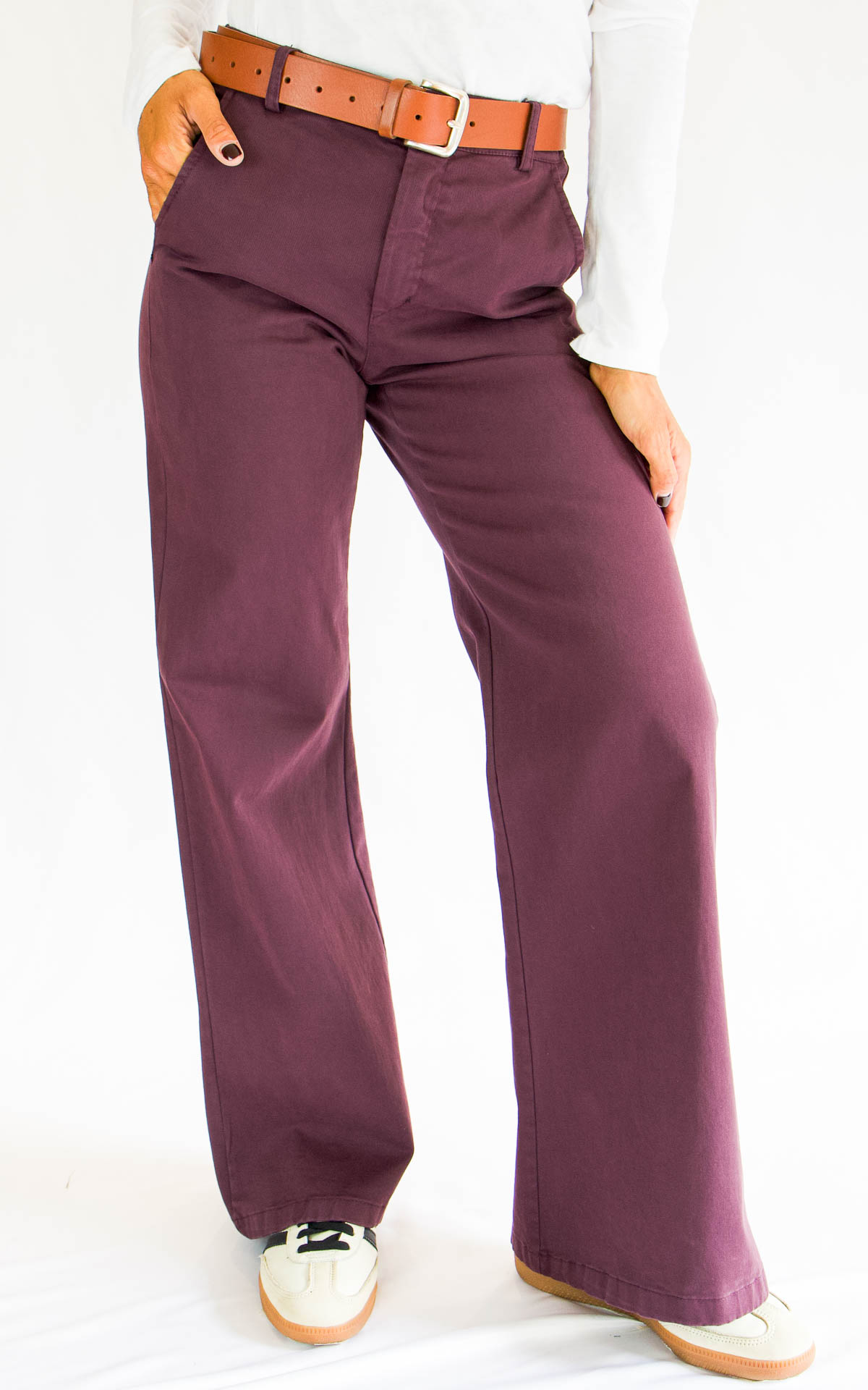 OFF-ON - Pantalone Palazzo in cotone BETTY - WINE