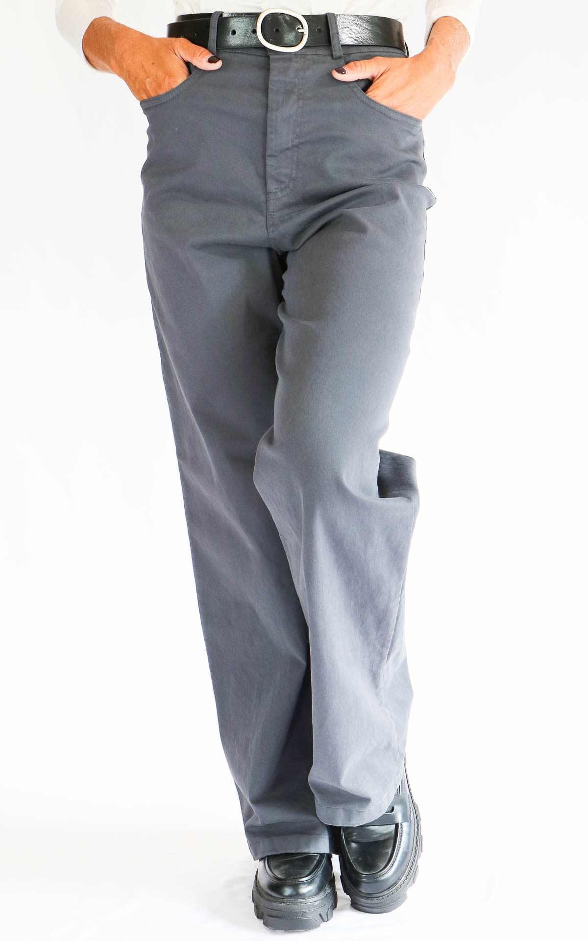 OFF-ON - Pantalone palazzo tasca ELY - GRIGIO