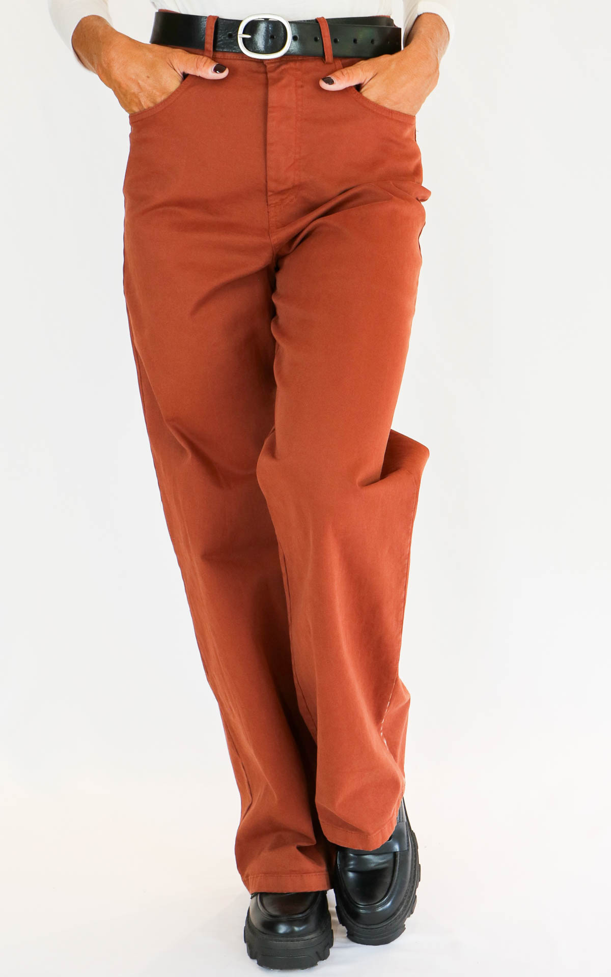 OFF-ON - Pantalone palazzo tasca ELY - RUGGINE