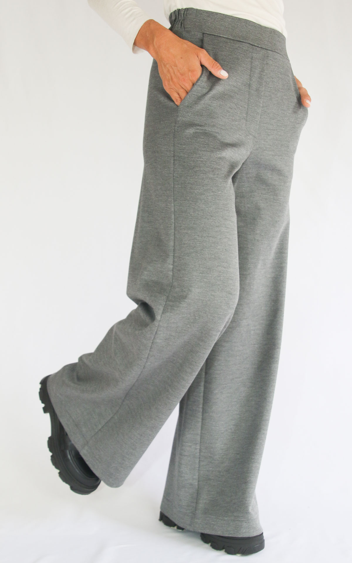 SUSYMIX - Pantalone palazzo - GRIGIO