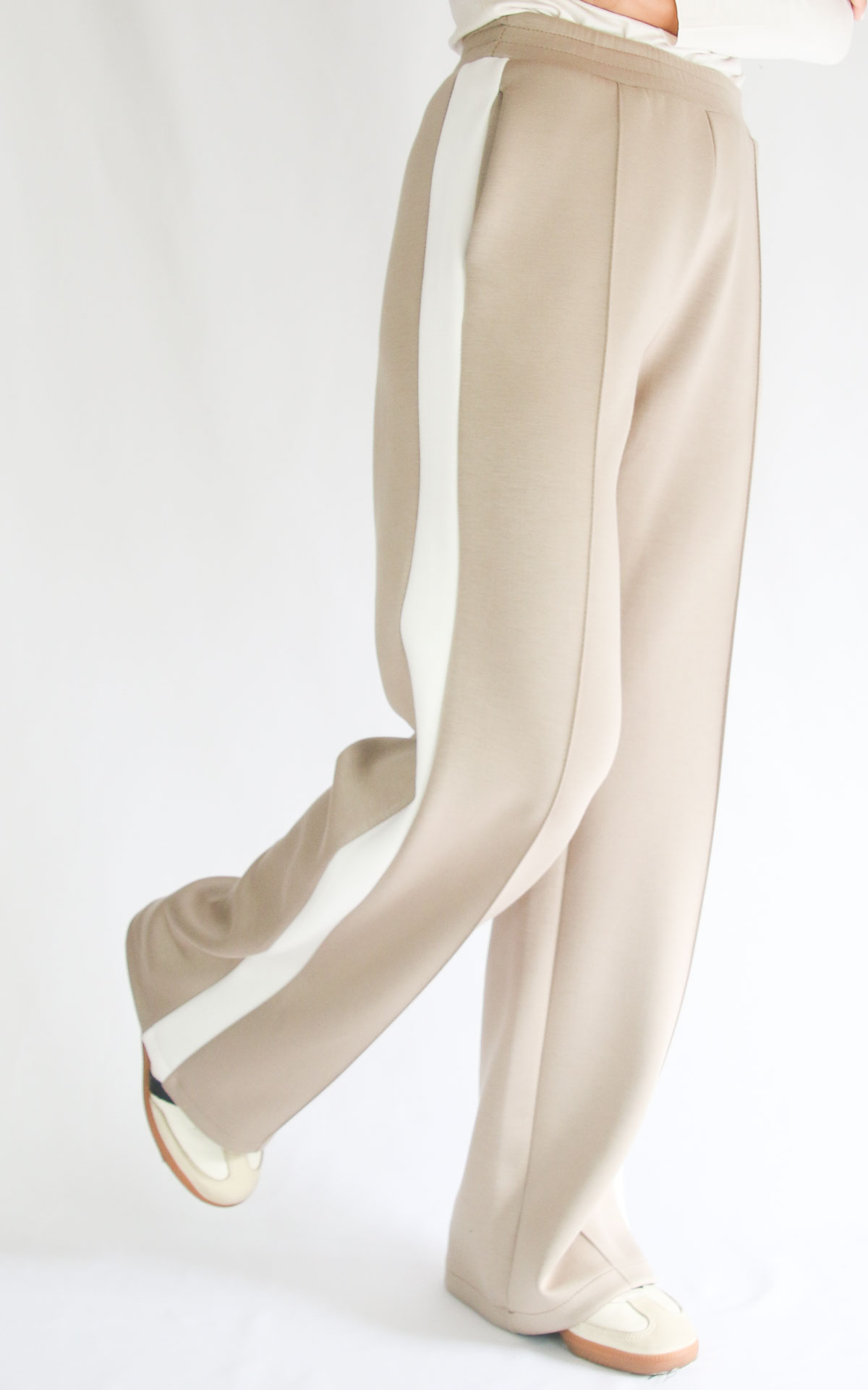 MYASTREET - Pantalone tuta con banda - BEIGE