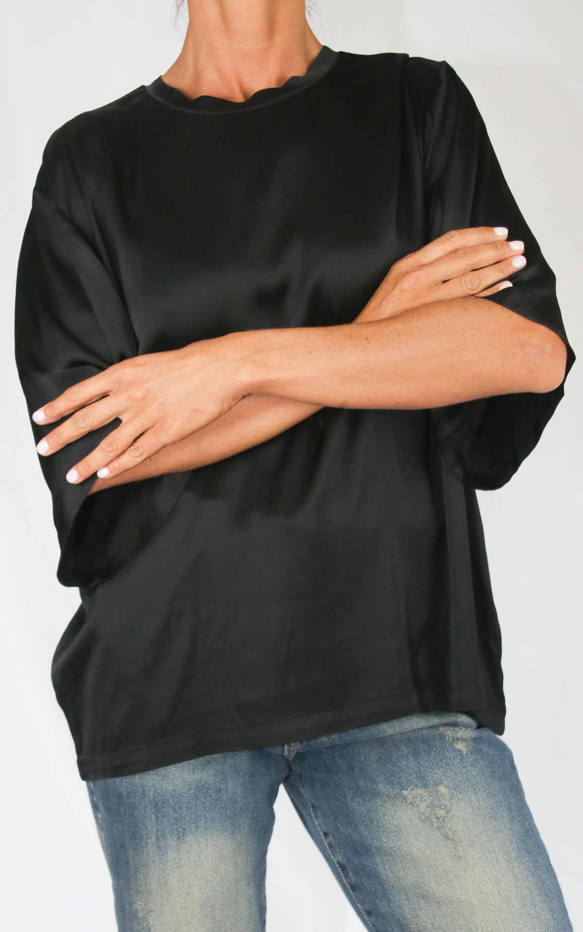 SUSYMIX - Maxi t-shirt raso - NERO