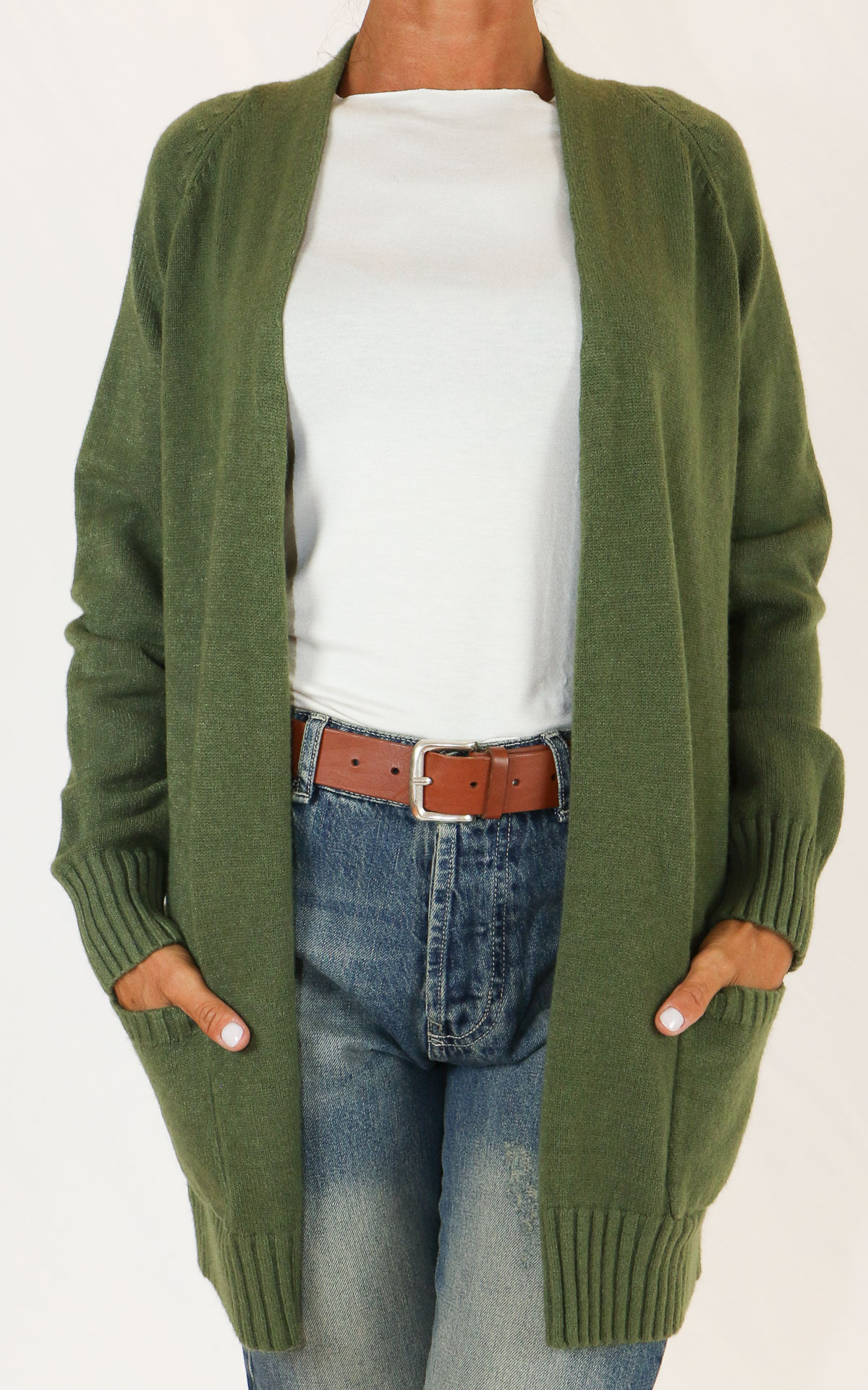 INITIAL - Cardigan lungo - VERDE