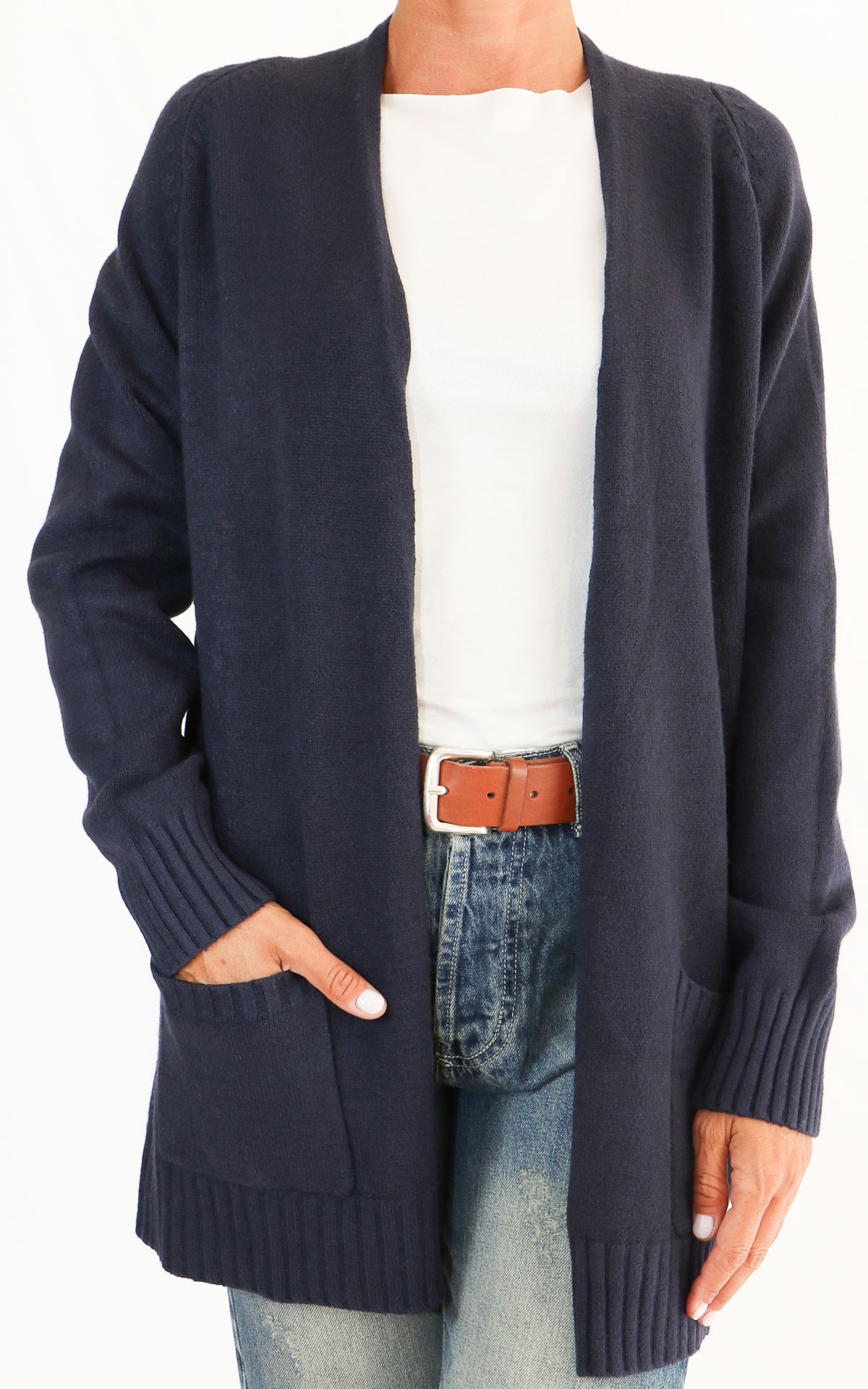 INITIAL - Cardigan lungo - BLU