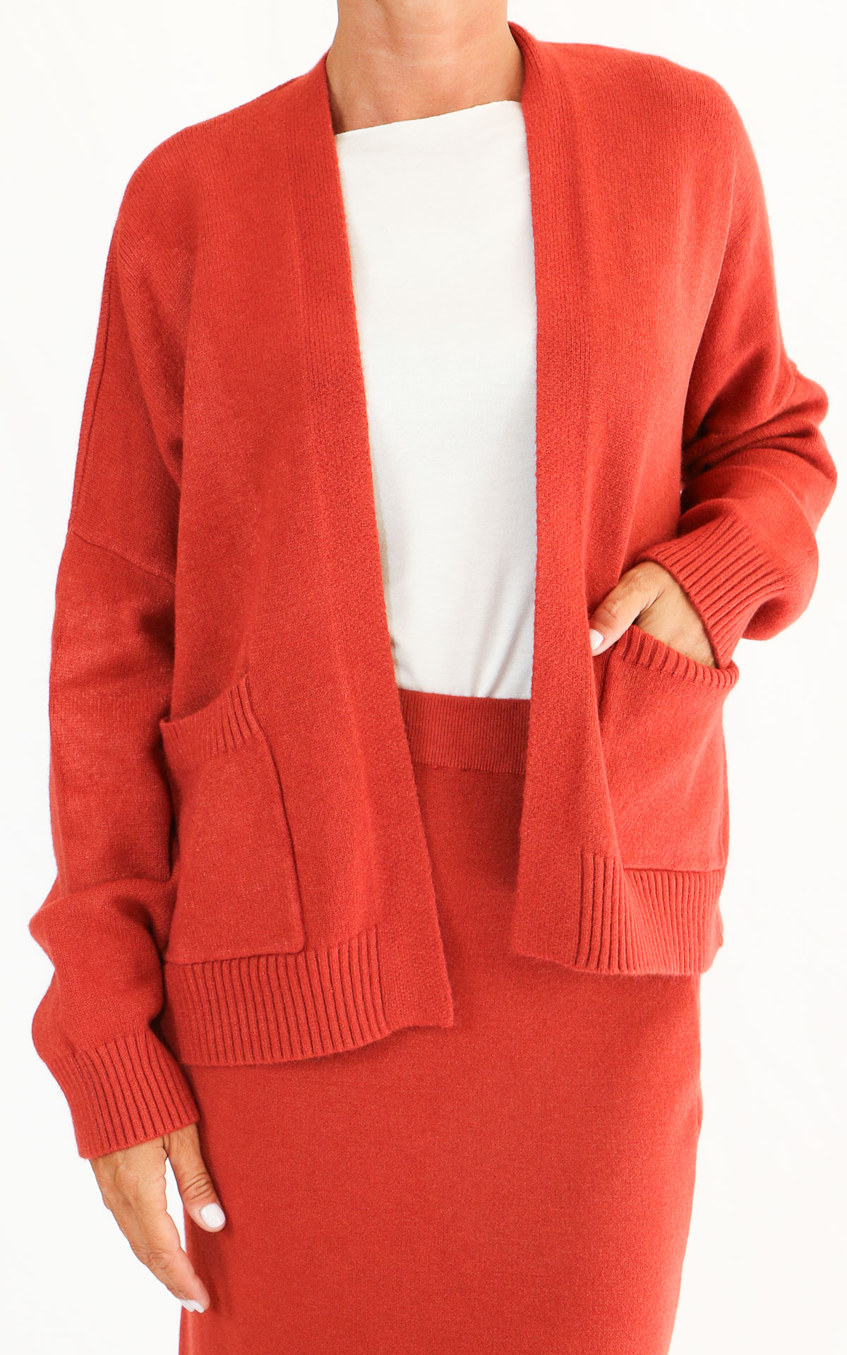 INITIAL - Cardigan corto - ARANCIO