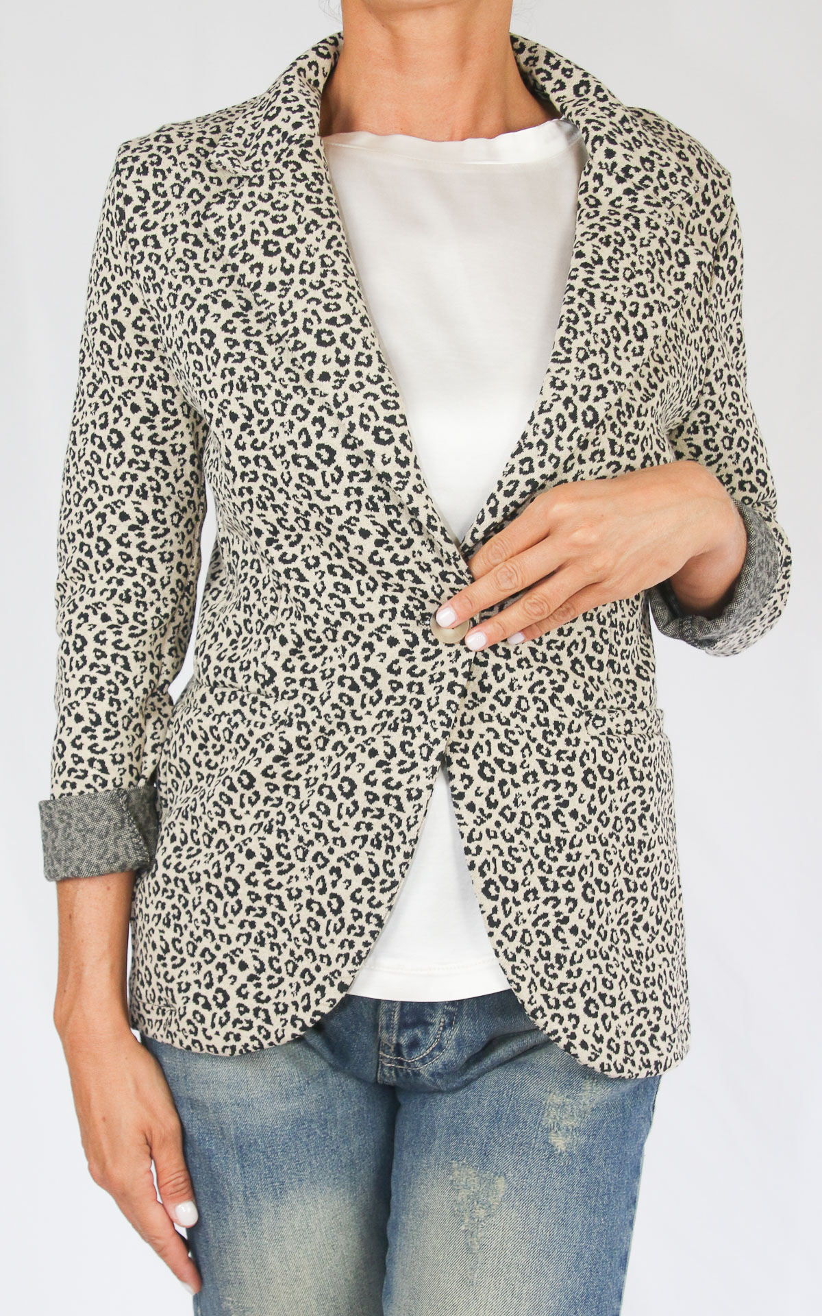 OFF-ON - Giacca bottone fantasia - ANIMALIER