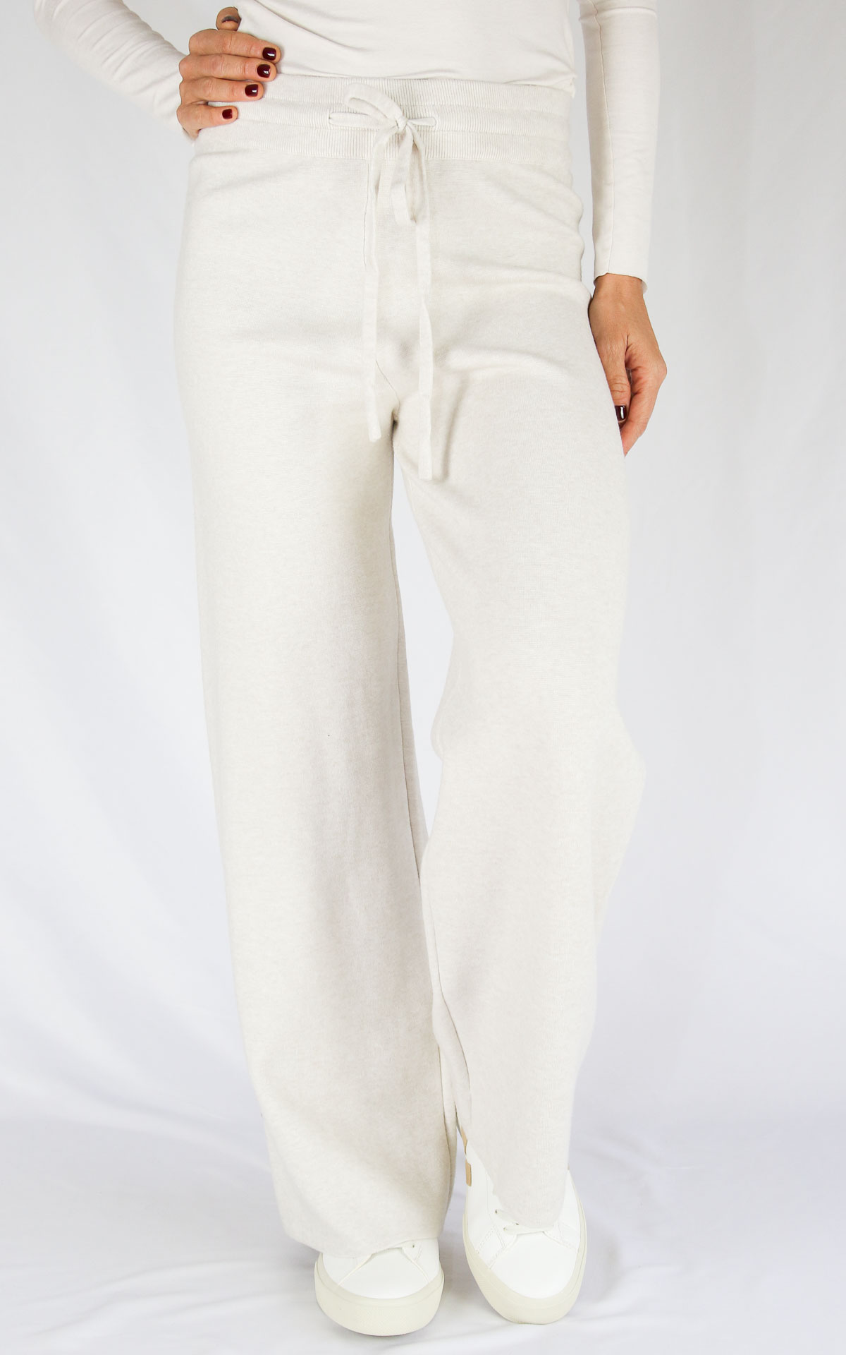 INITIAL - Pantalone in maglia con laccio - MANDORLA